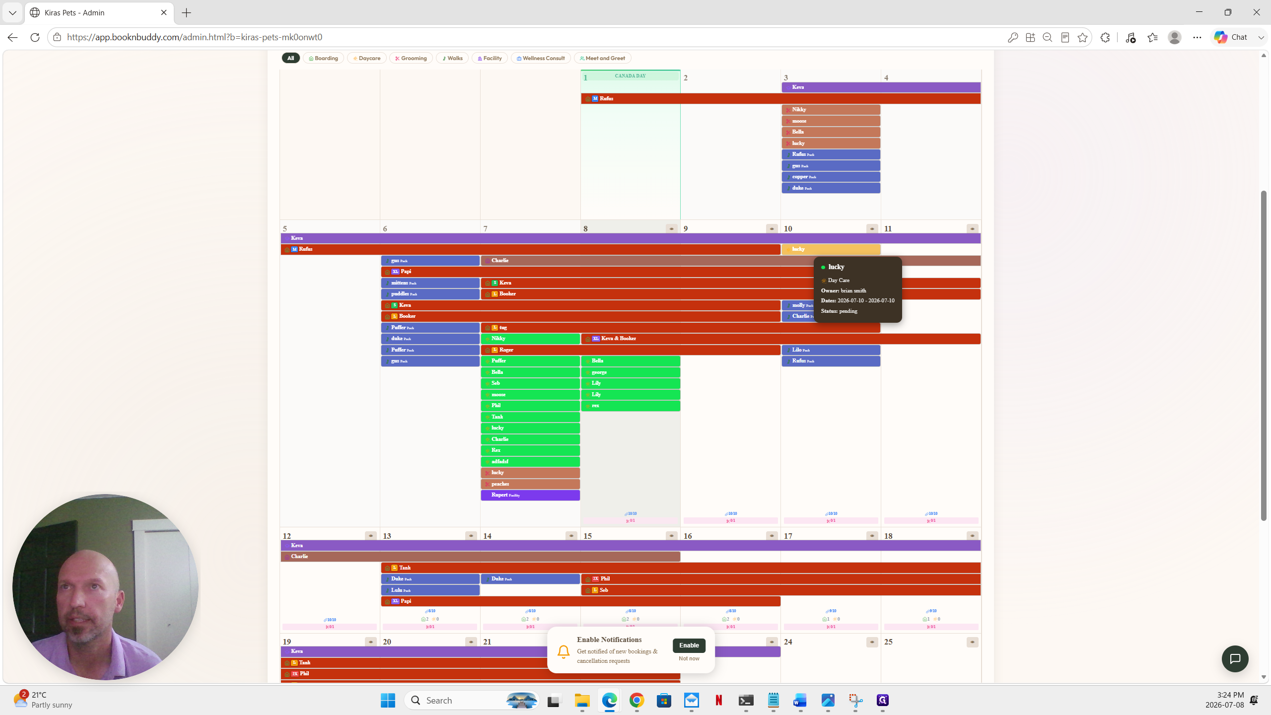 Step #8: Click on the newly created booking block on your calendar to view its details.