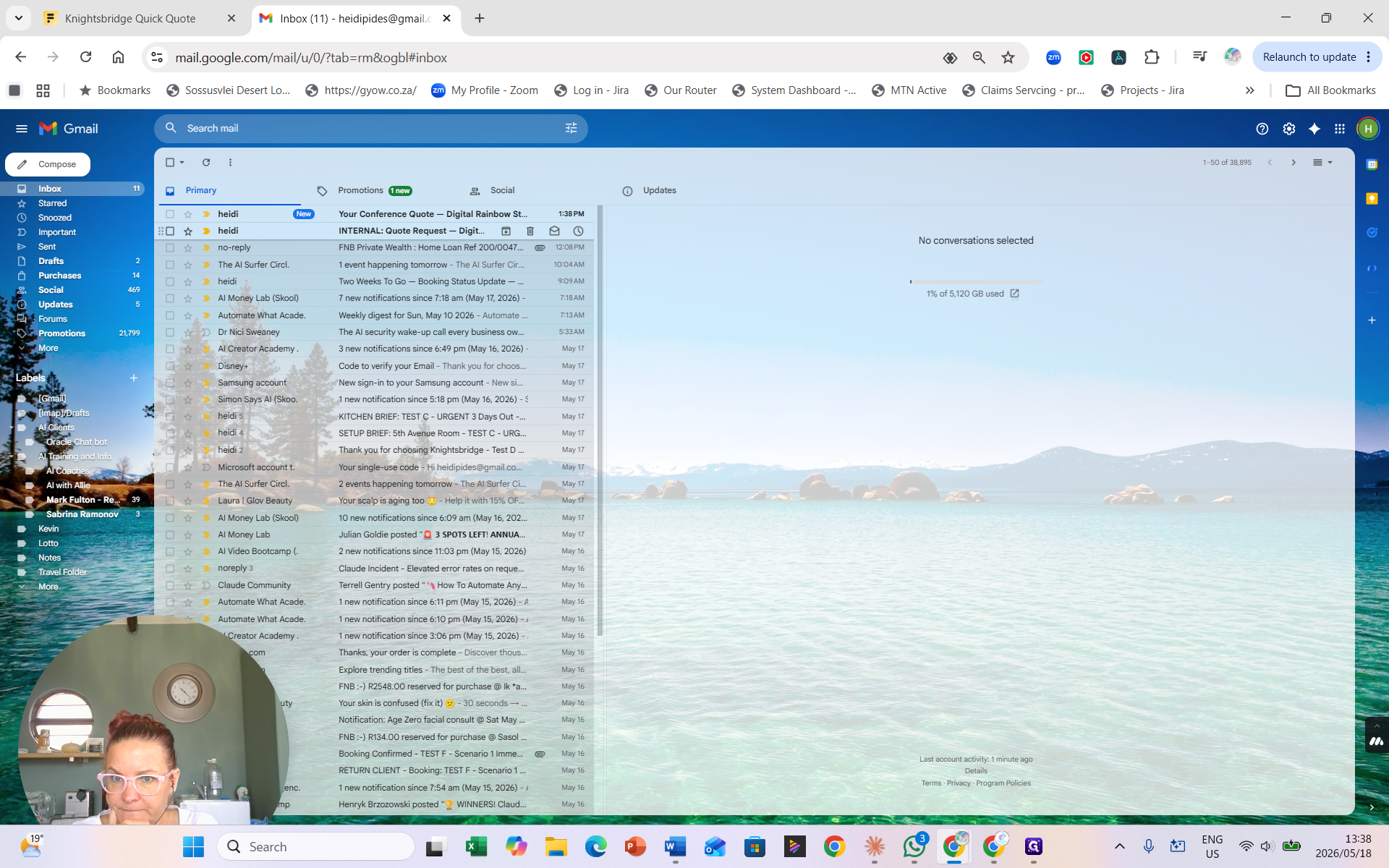 Step #12: Open the INTERNAL: Quote Request email in your inbox to review the client's requested estimate and selections.