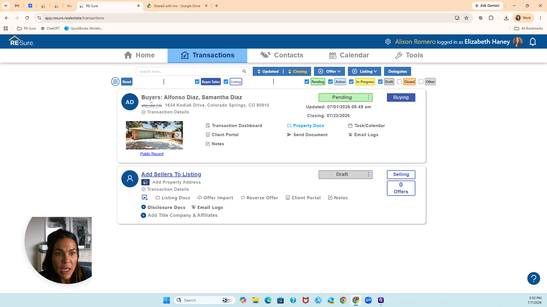 Step #1: Click Property Docs from the transaction dashboard to view the documents loaded for the offer.