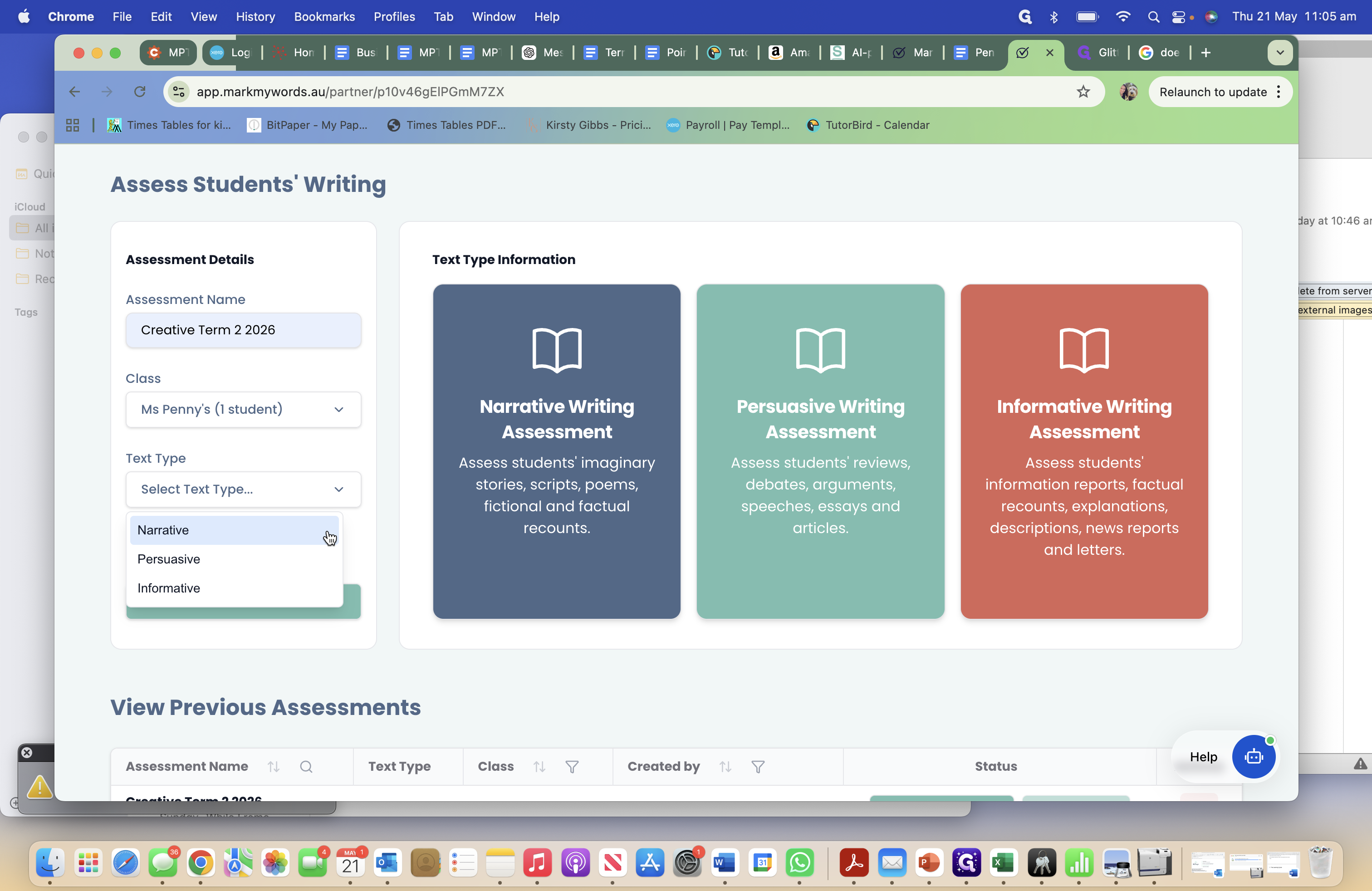 Step #2: Select the writing style, such as Narrative, from the Text Type dropdown.