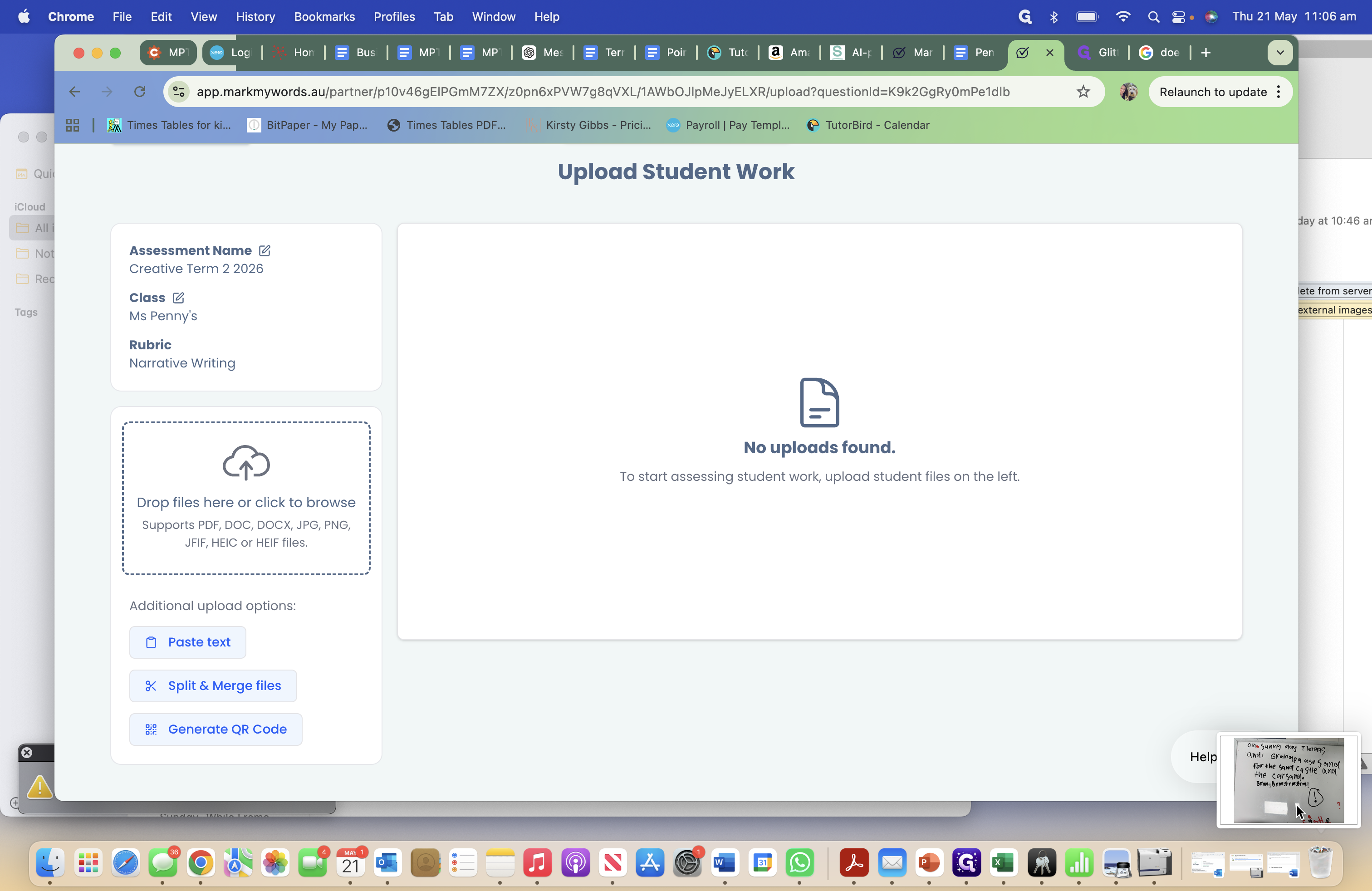 Step #4: Drag and drop the student's file or screenshot into the upload area.