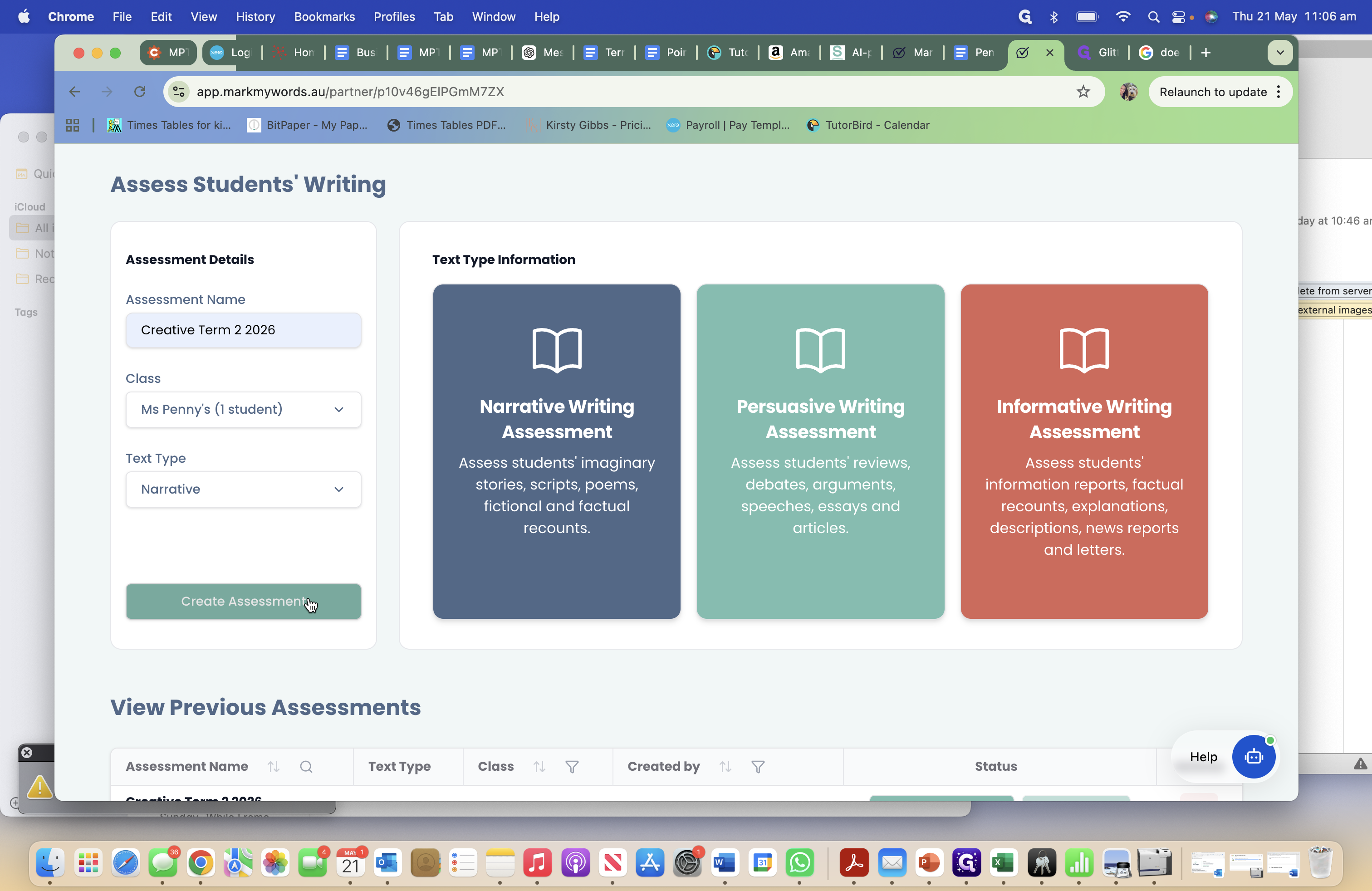 Step #3: Click Create Assessment.