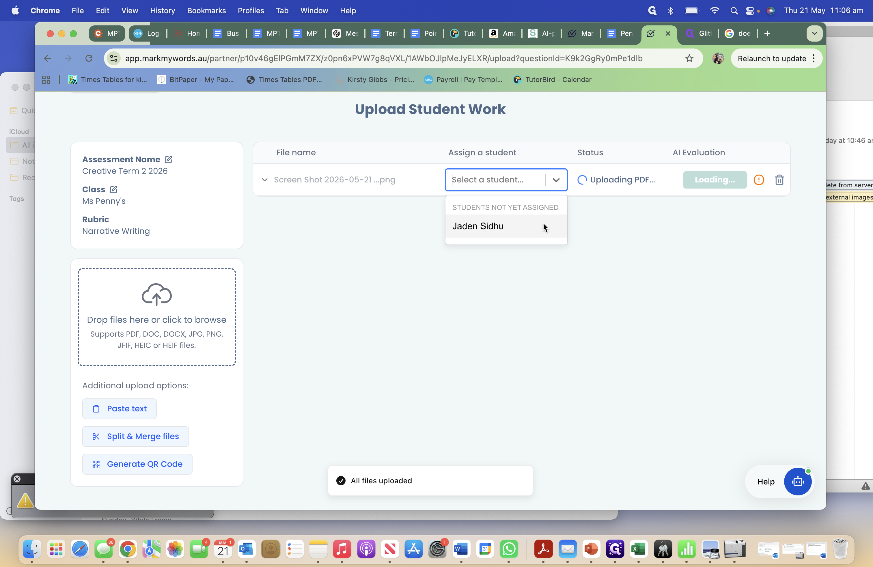 Step #6: Select the student's name from the list to assign the work.