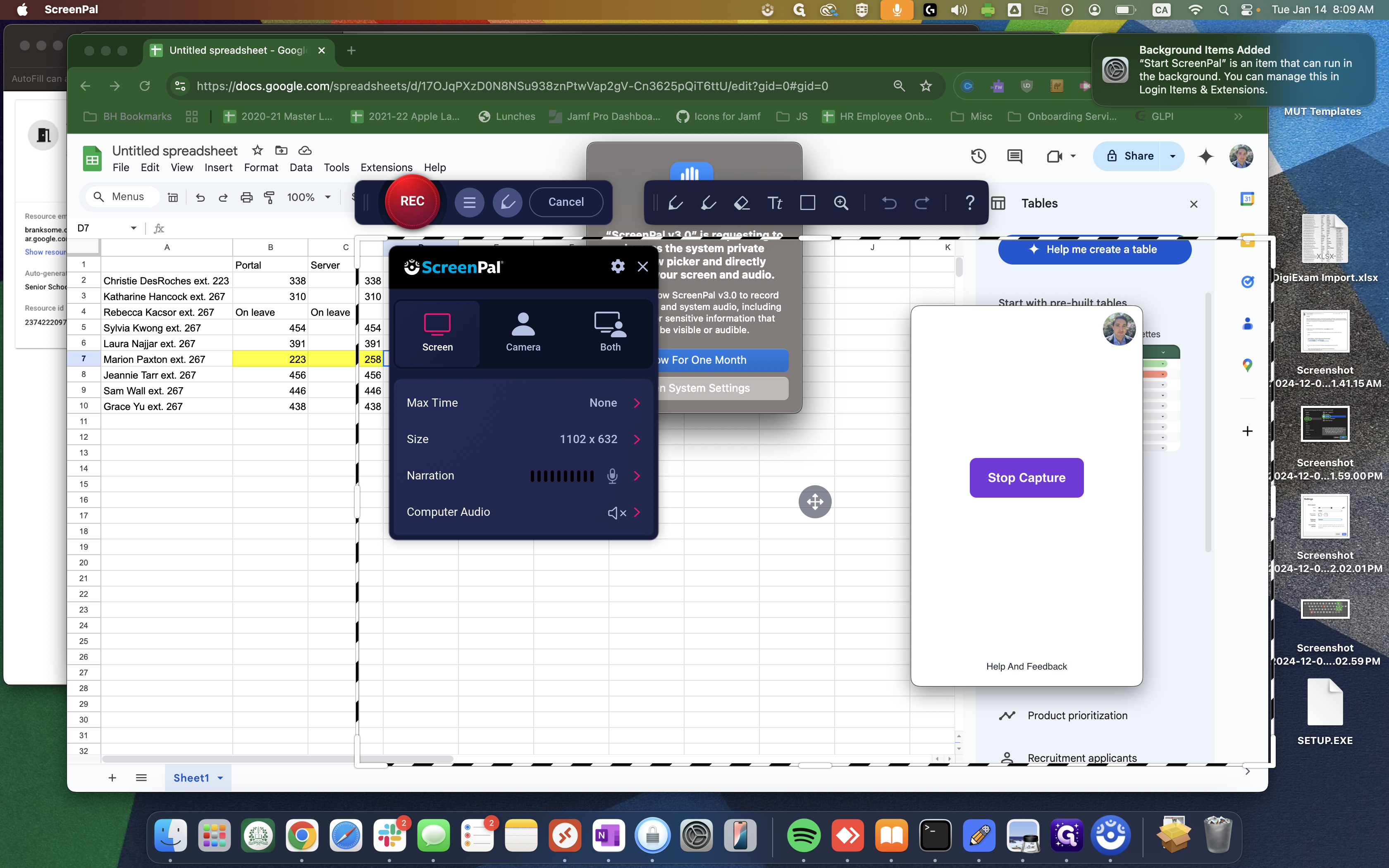 Step #12: Check through your settings on whether you would like to add narration or pass through computer audio. Once you are ready, click "REC"