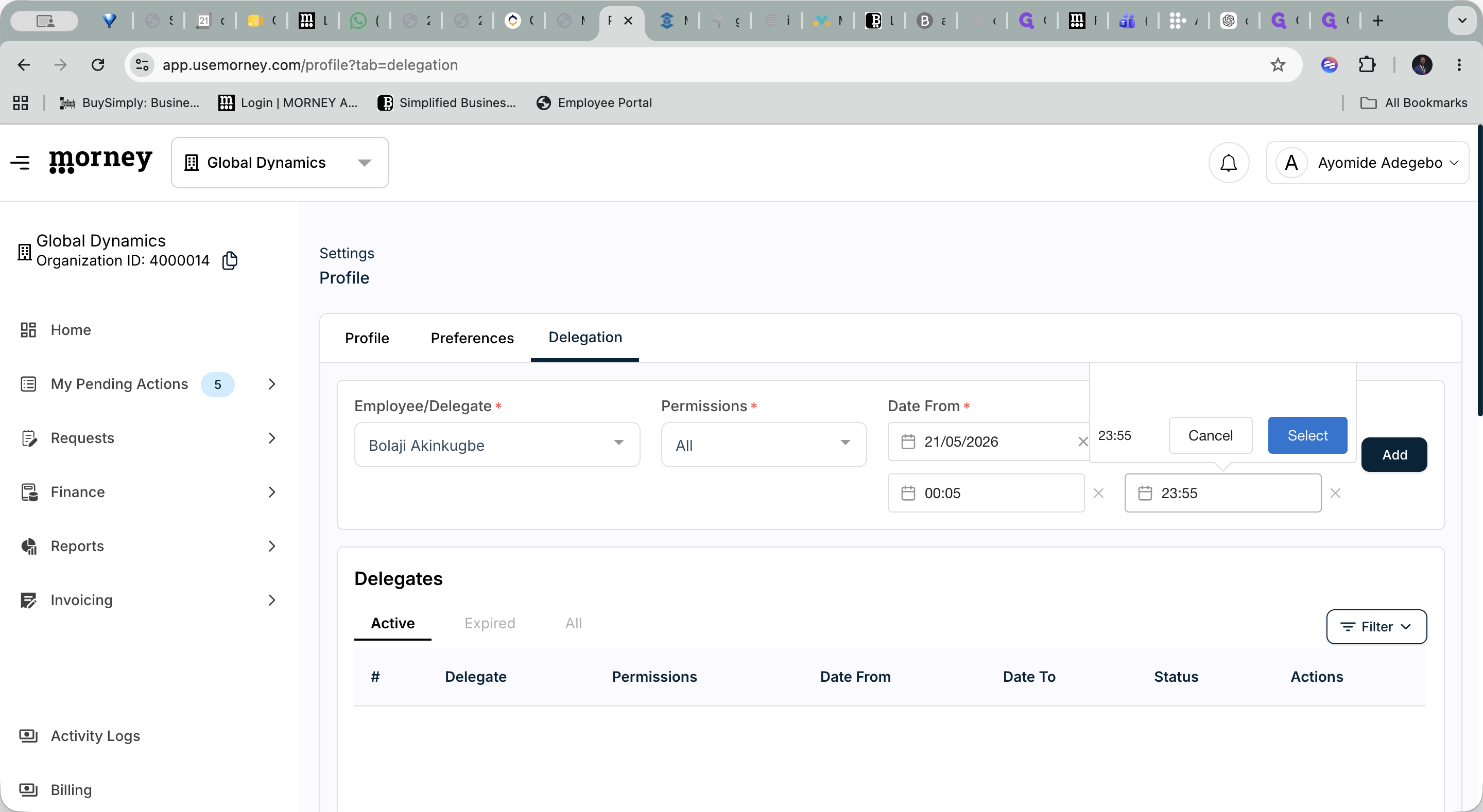 Step #8: Click + Add time next to the end date, select the exact cutoff time, and click Select.