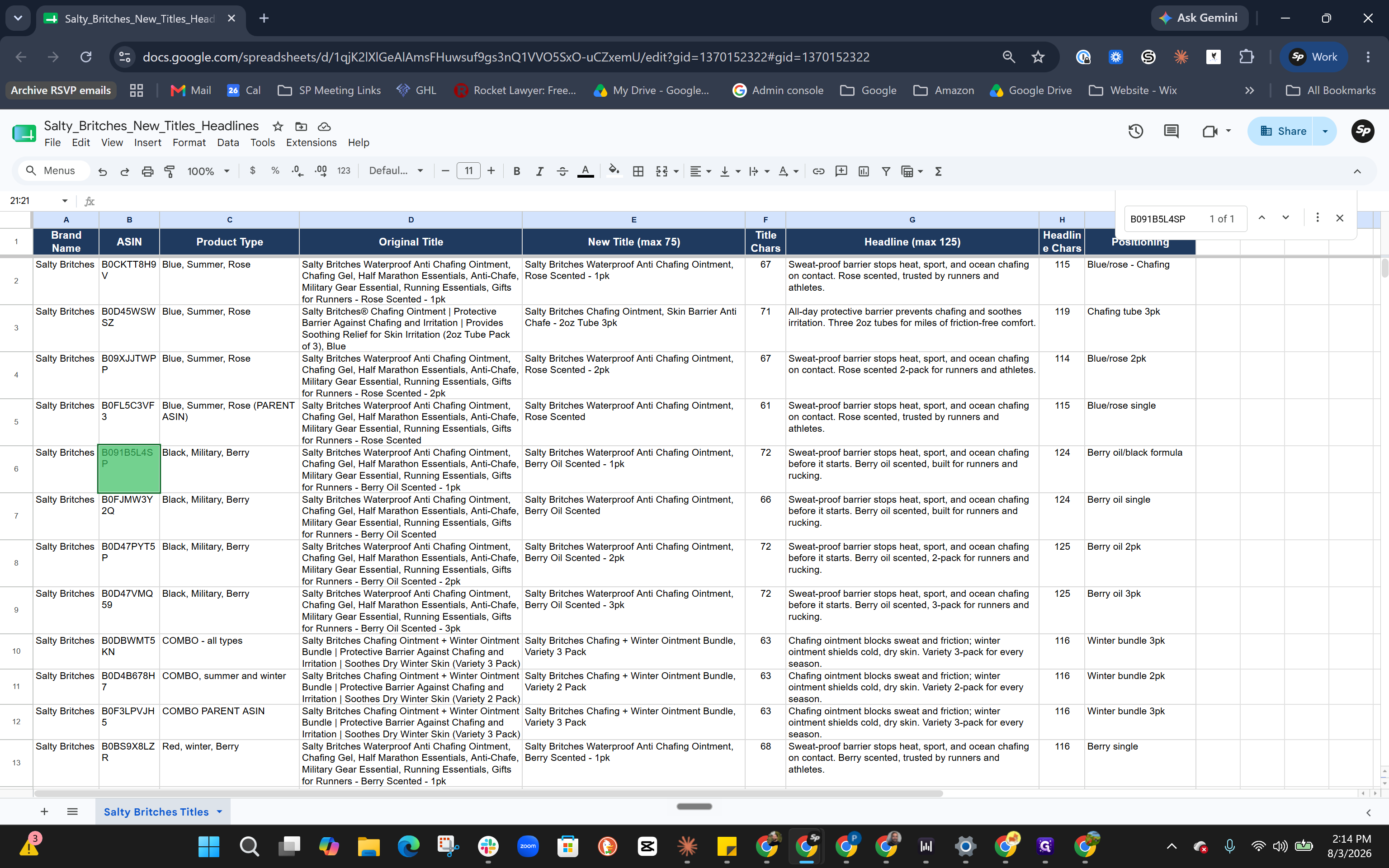 Step #1: Locate the specific ASINs in your product spreadsheet.