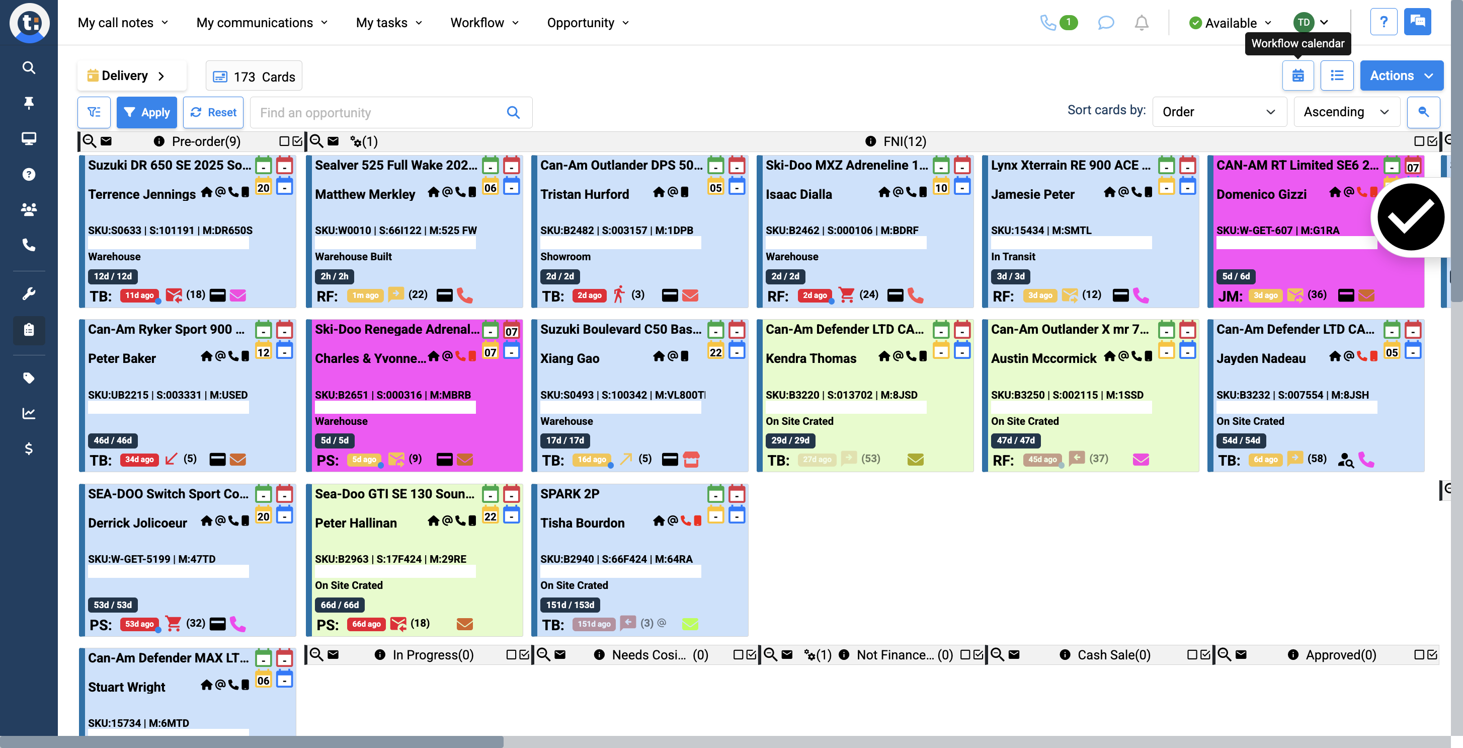 Step #3: If you are already in the Kanban view of your workflow, you can use the calendar button to switch to the calendar view.