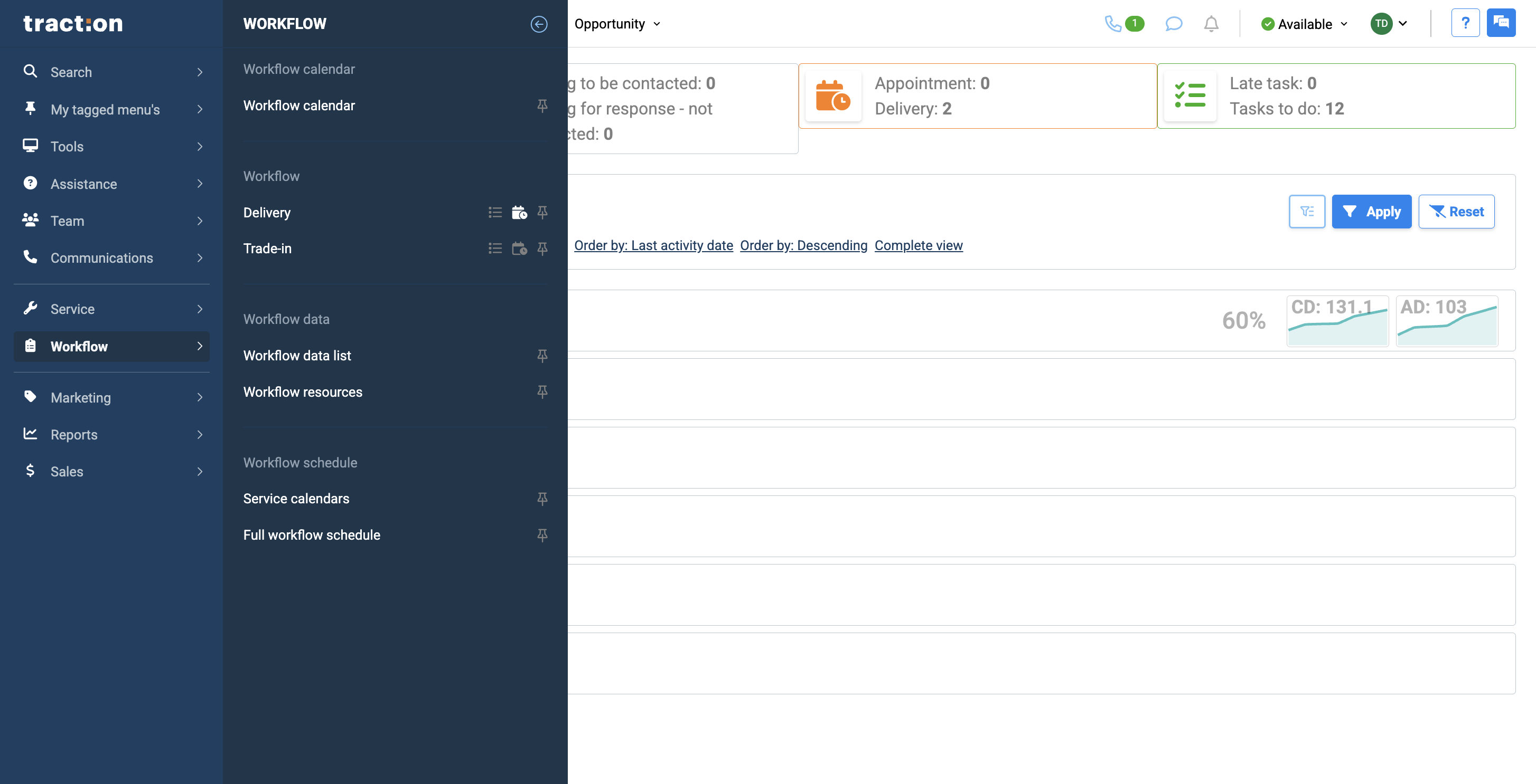Step #2: Instead of clicking your workflow title, which opens the Kanban view, click the calendar icon.