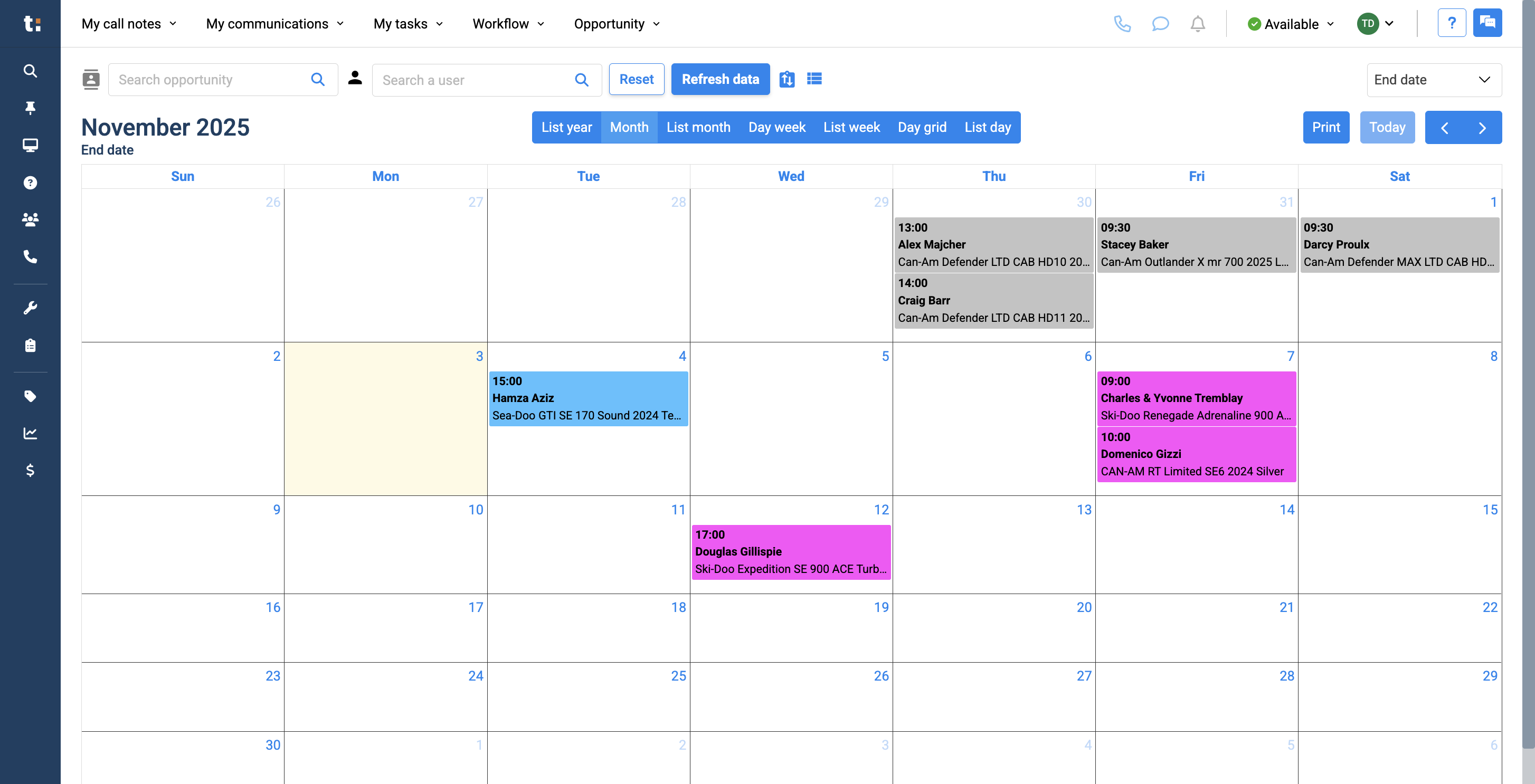 Step #15: Today's date is highlighted in yellow.