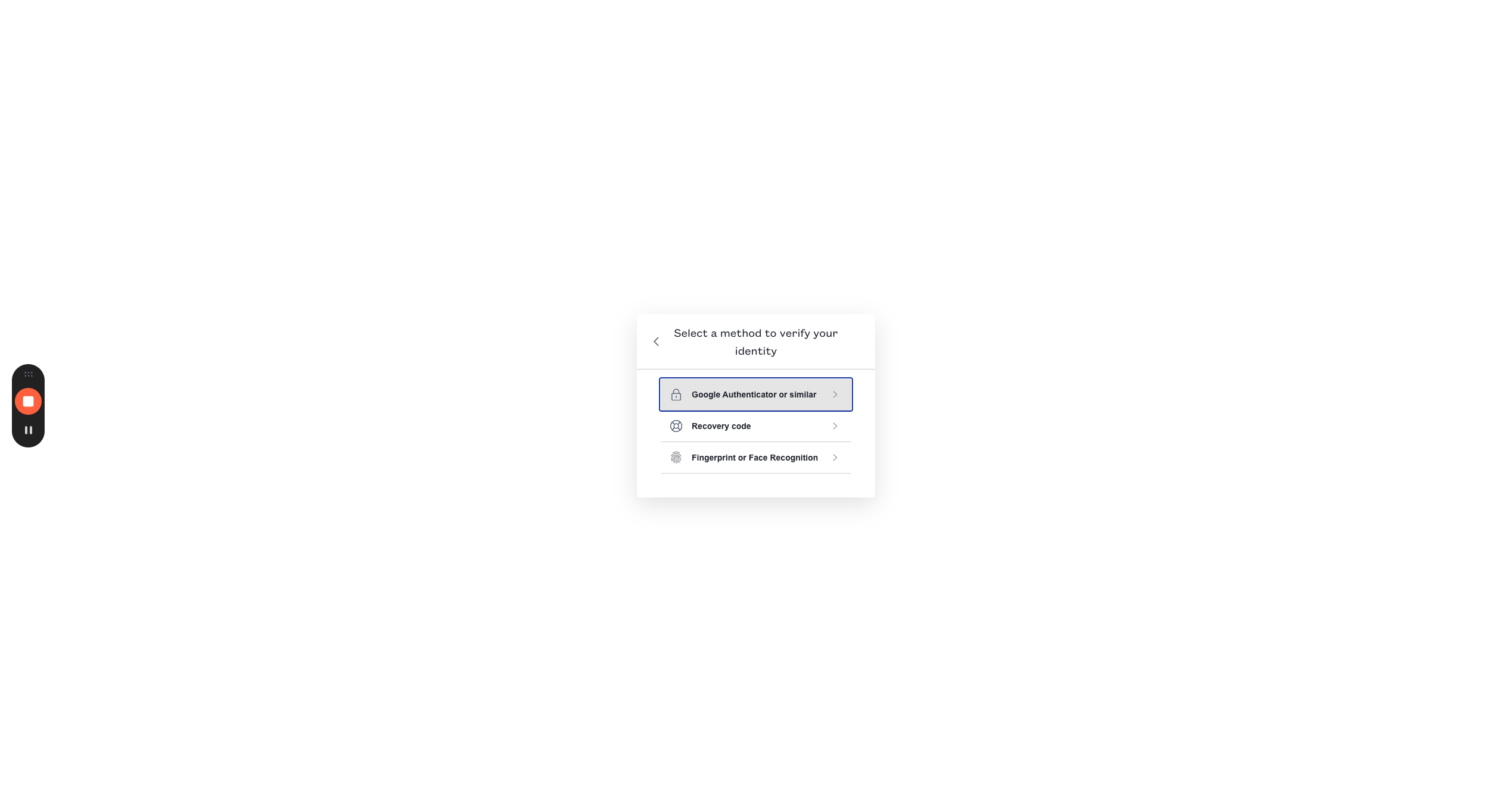 Step #7: Click "Google Authenticator or similar"