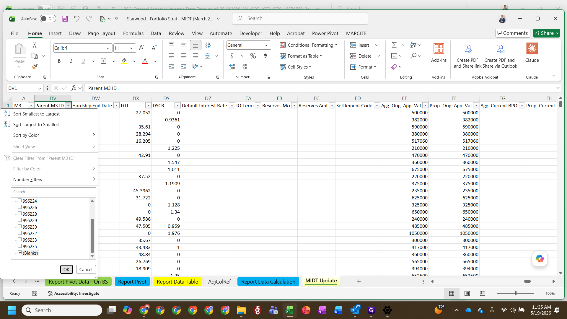 Step #20: Click OK after selecting the desired IDs to isolate the dataset.