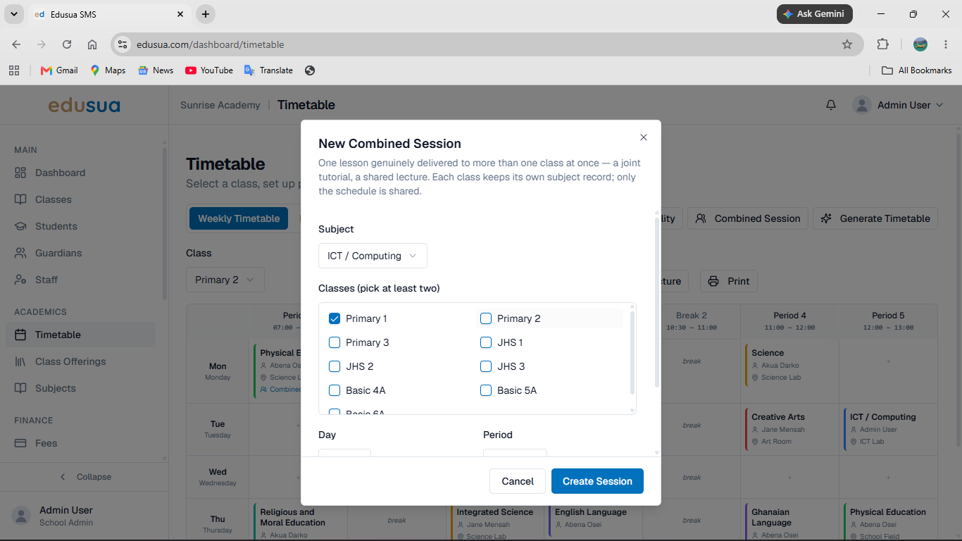 Step #5: Select the Primary 2 checkbox to include it in the combined session.