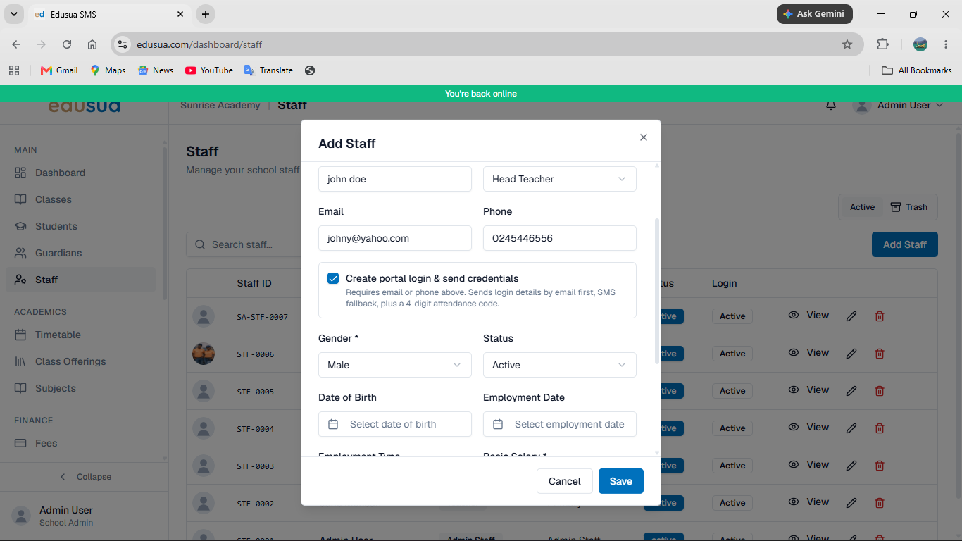 Step #8: Click the Gender dropdown field.