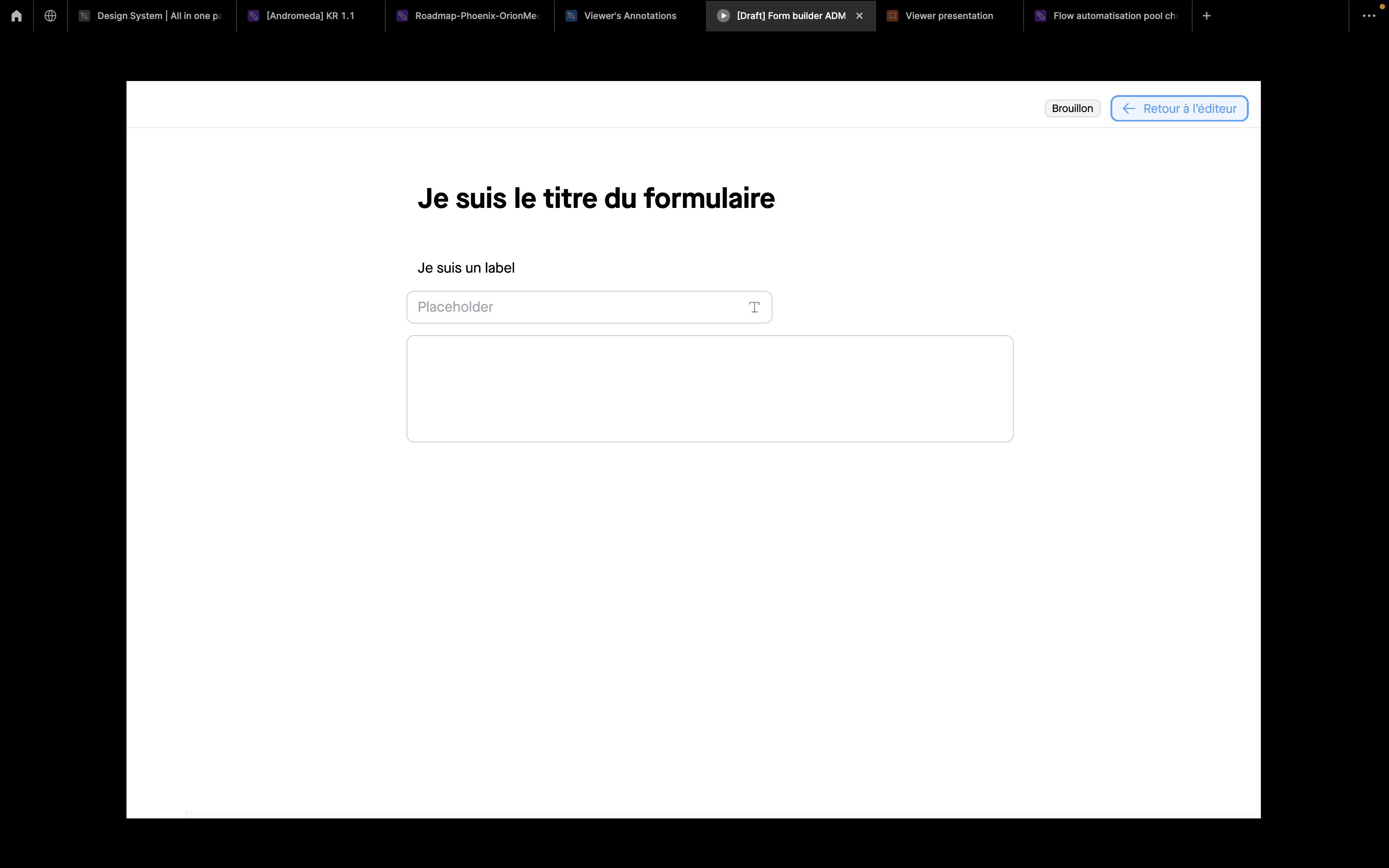 Step #14: Cliquez sur "← Retour à l'éditeur" pour retourner sur la construction de votre formulaire