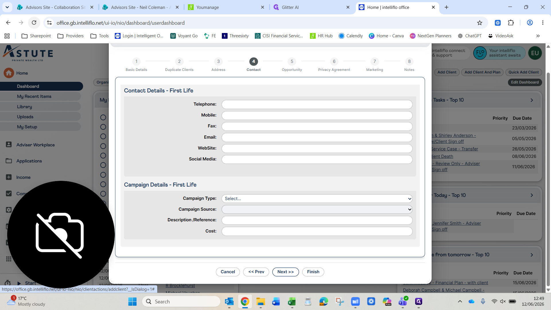 Step #9: Click Next once any known contact details have been populated.