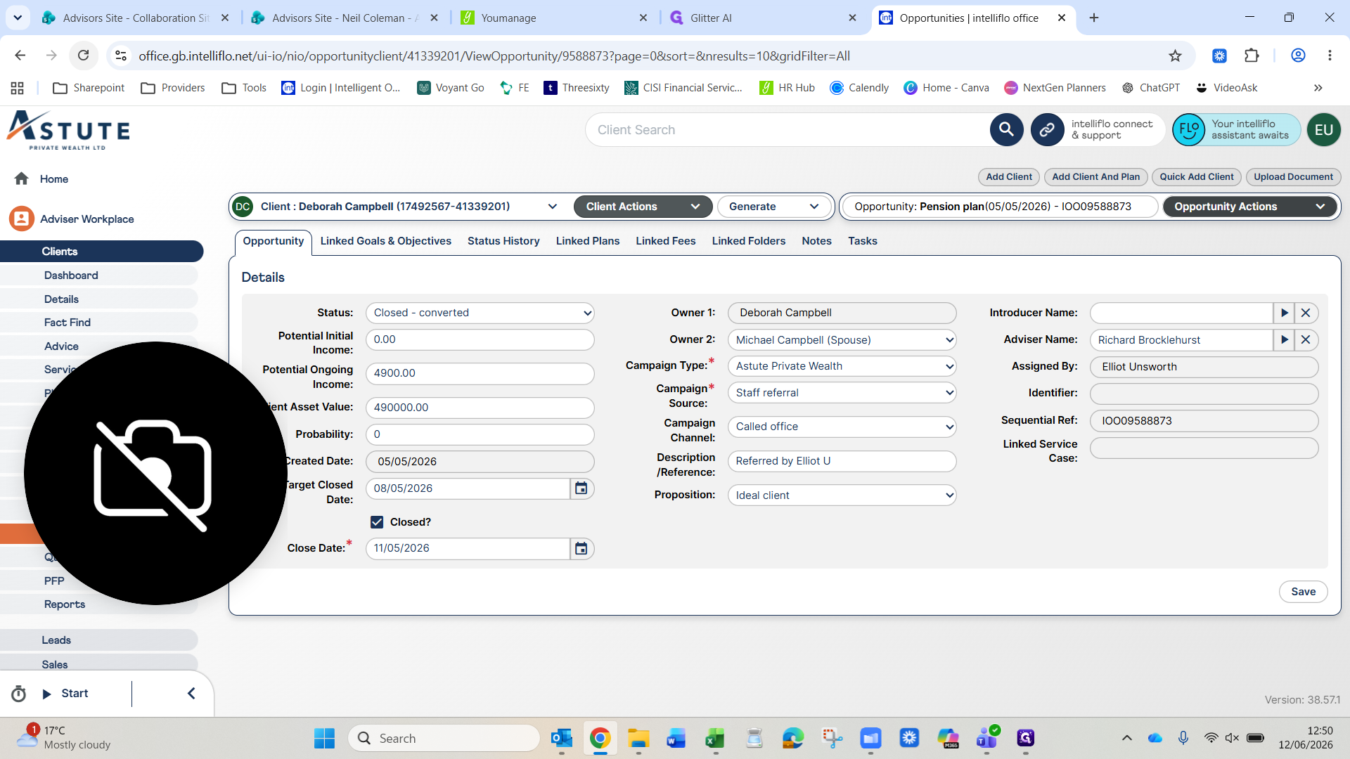 Step #20: Click Opportunity Actions in the top-right corner.