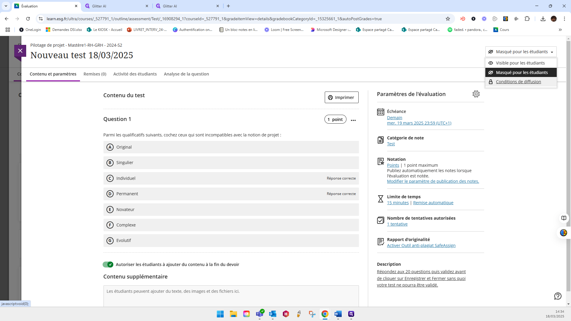 Step #30: Click on "A Conditions de diffusion"