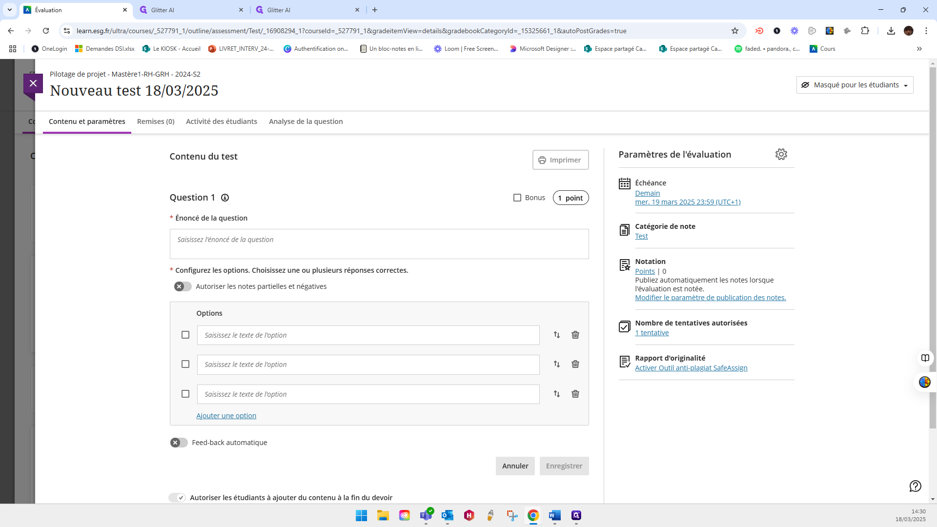 Step #7: Click on "l'énoncé de la question"