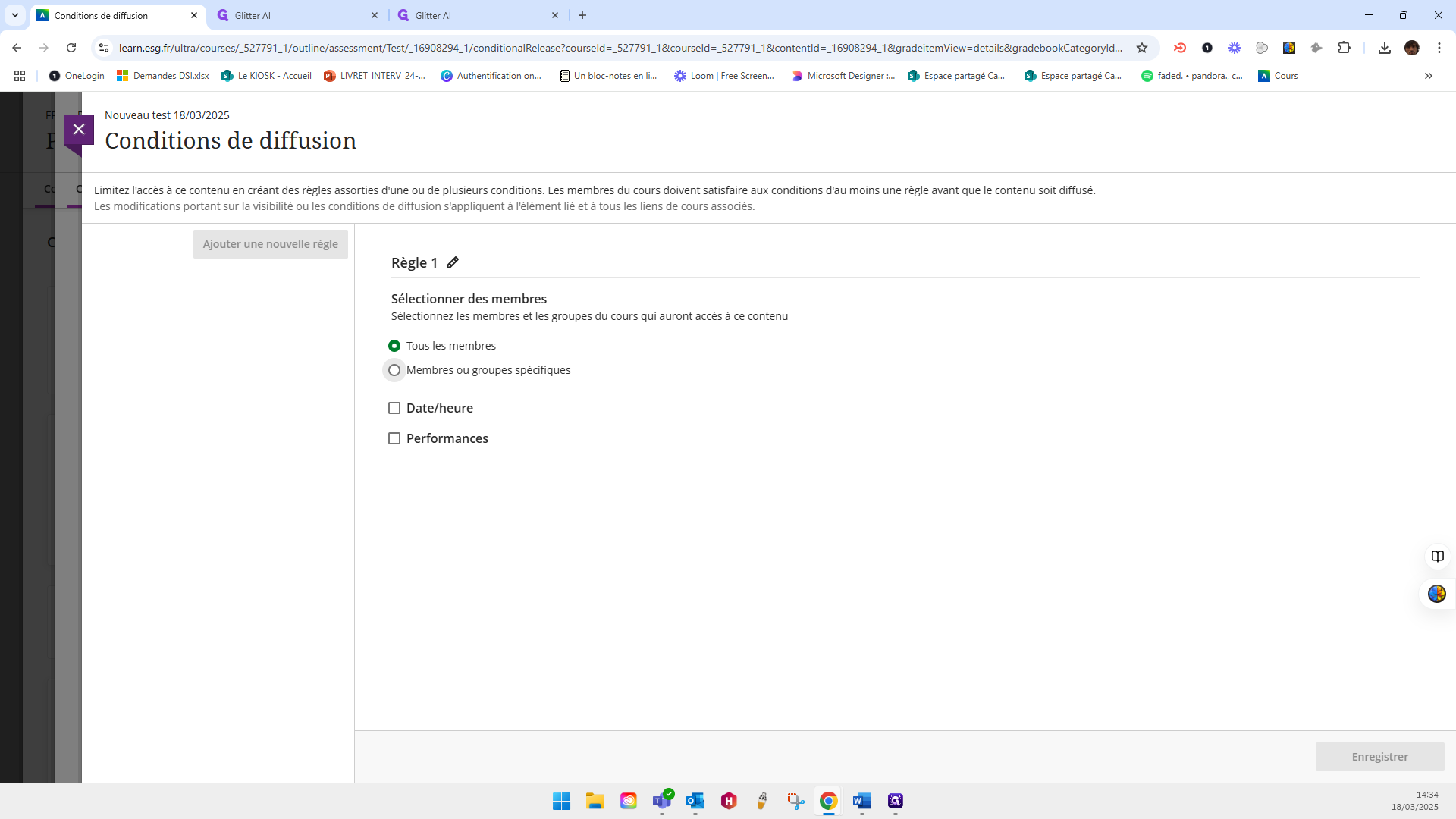 Step #31: Click on "O Membres ou groupes spécifiques"