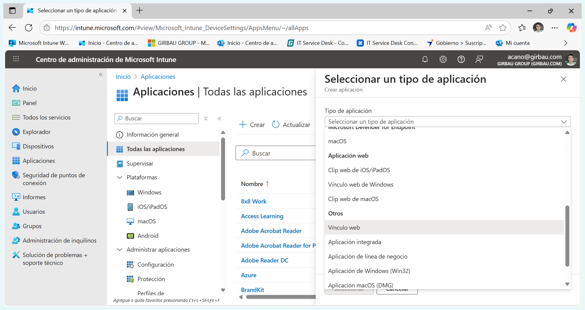 Step #5: Feu clic a "Vínculo web"