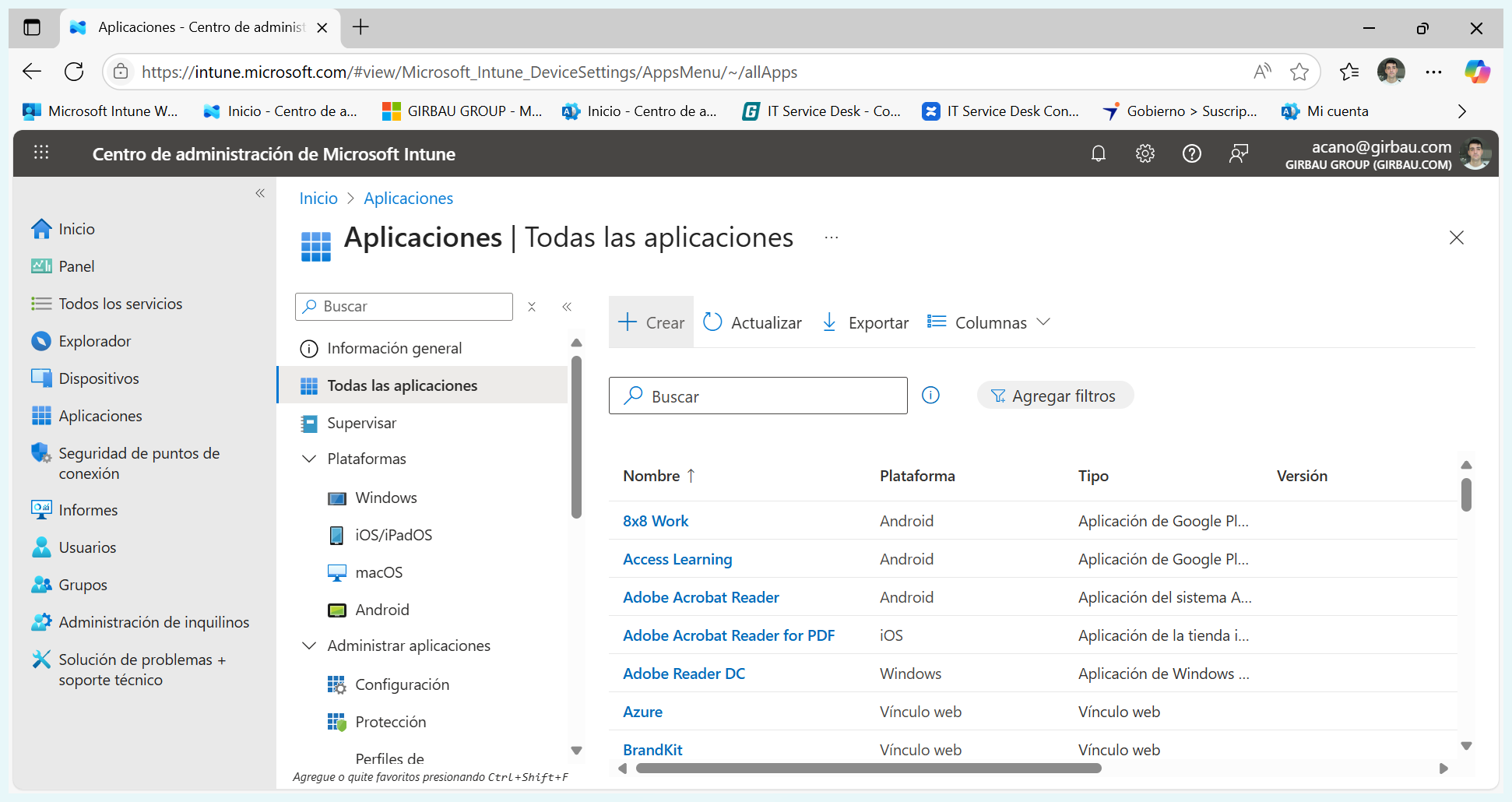 Step #3: Feu clic a "+ Crear"