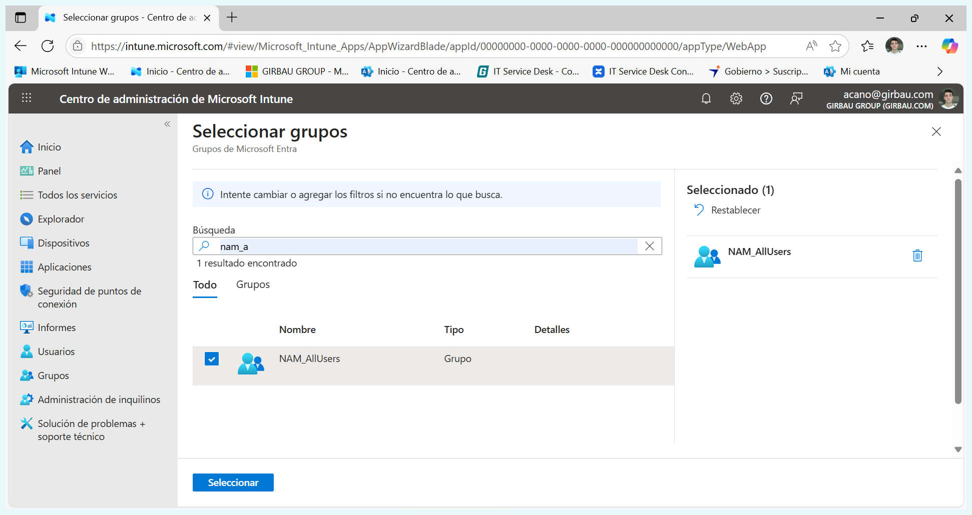Step #10: Feu clic a "Seleccionar"