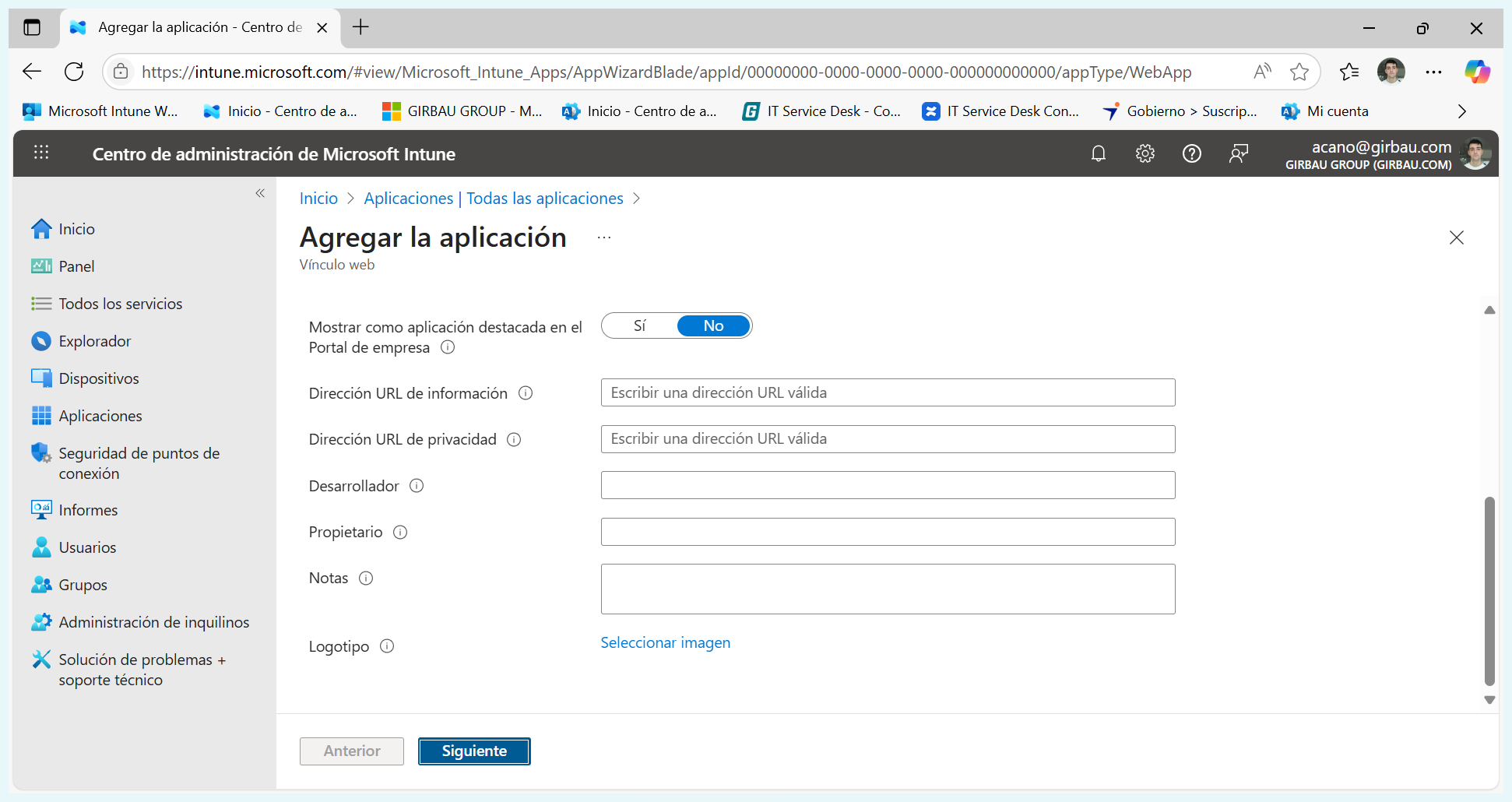 Step #7: Feu clic a "Siguiente"