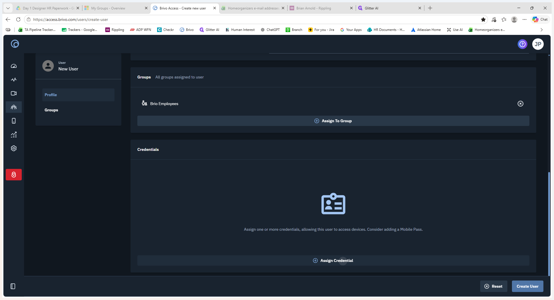 Step #9: Click Assign Credential in the center of the page.
