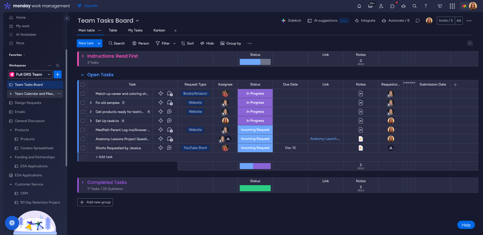 Step #2: Click on "▸ Team Calendar and Mee ......."