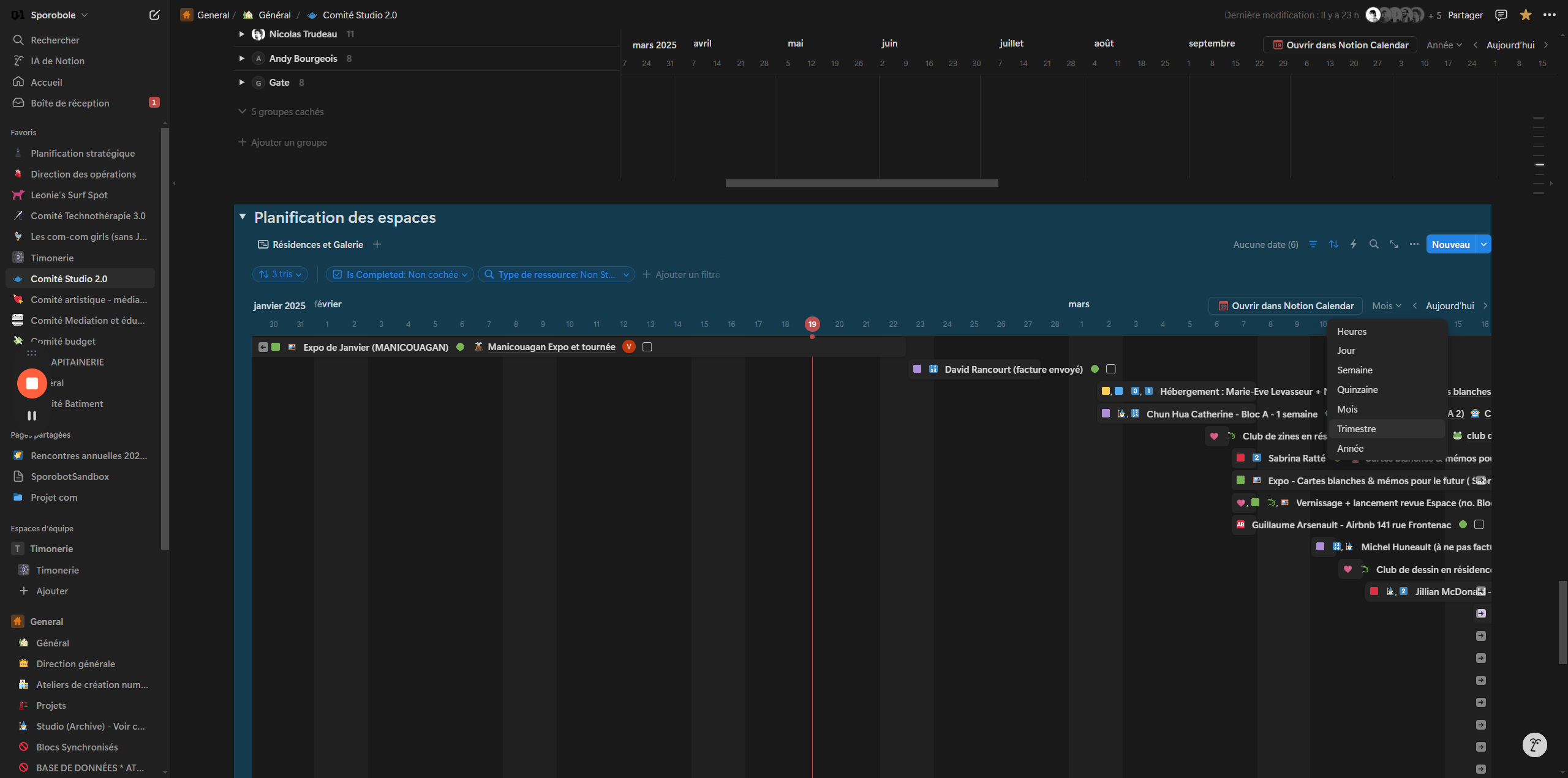 Step #4: Cliquez sur "Trimestre +"