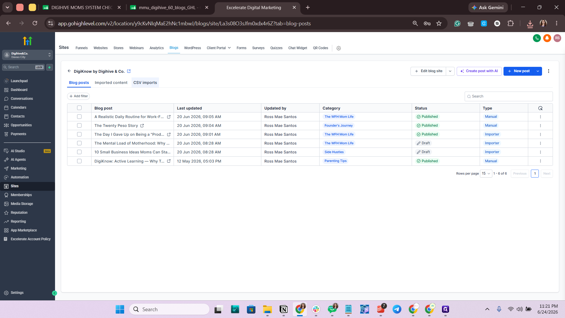 Step #7: Click the CSV imports tab.