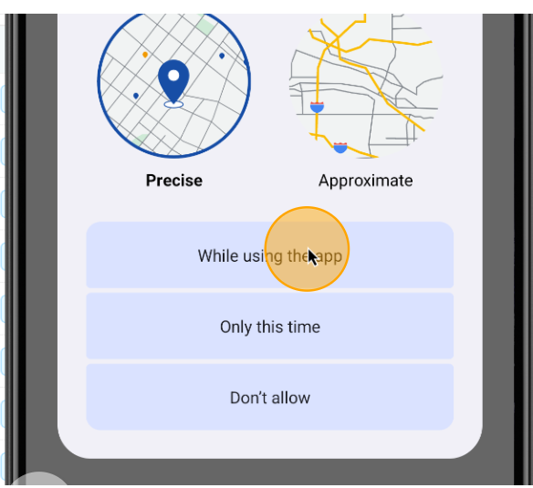 Step #45: Kindly enable location permissions to allow access to your current location.