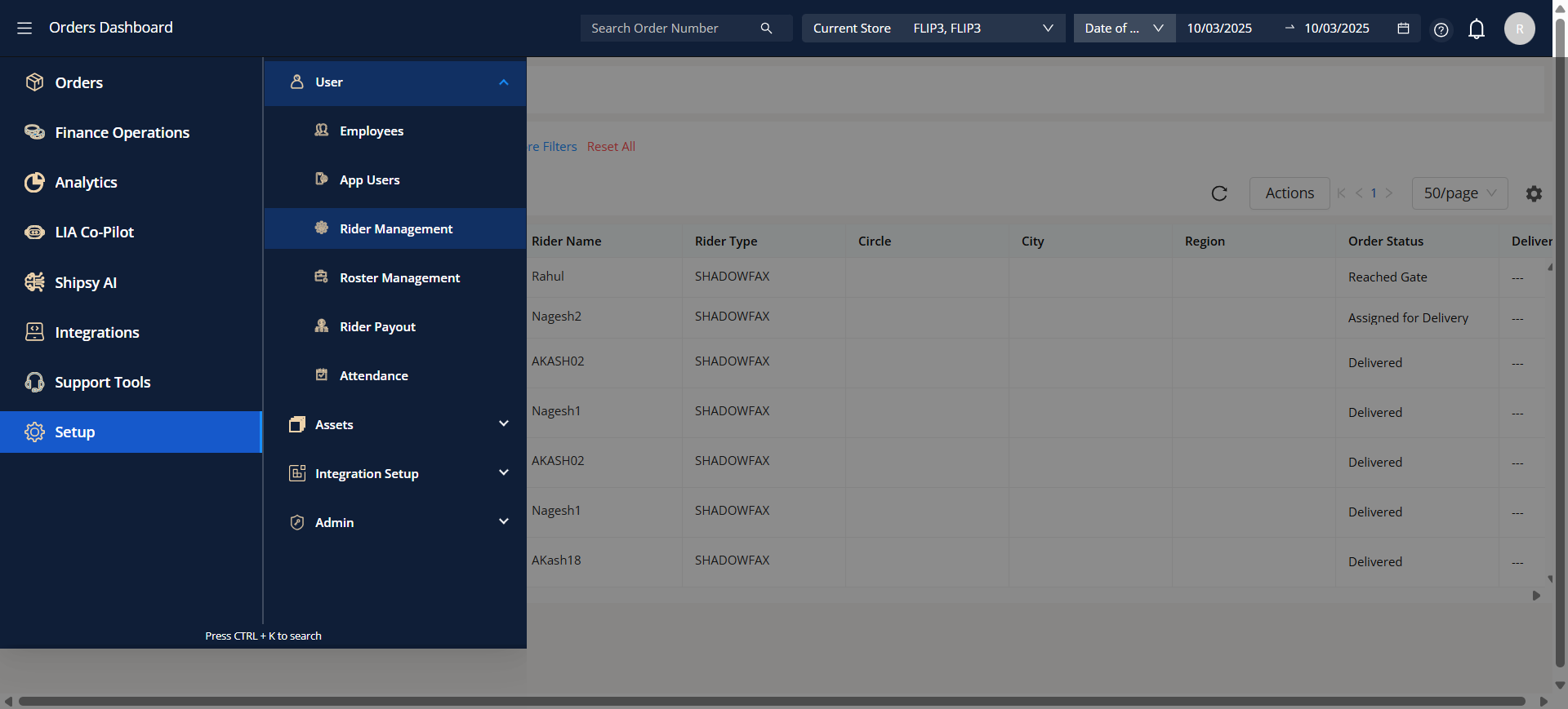 Step #7: Click here To access 'Rider Management,' go to the 'Users' section and select it.
