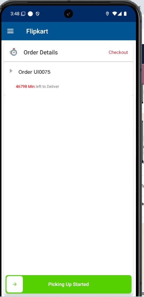 Step #50: After the rider accepts the order, 34 minutes remain for delivery.