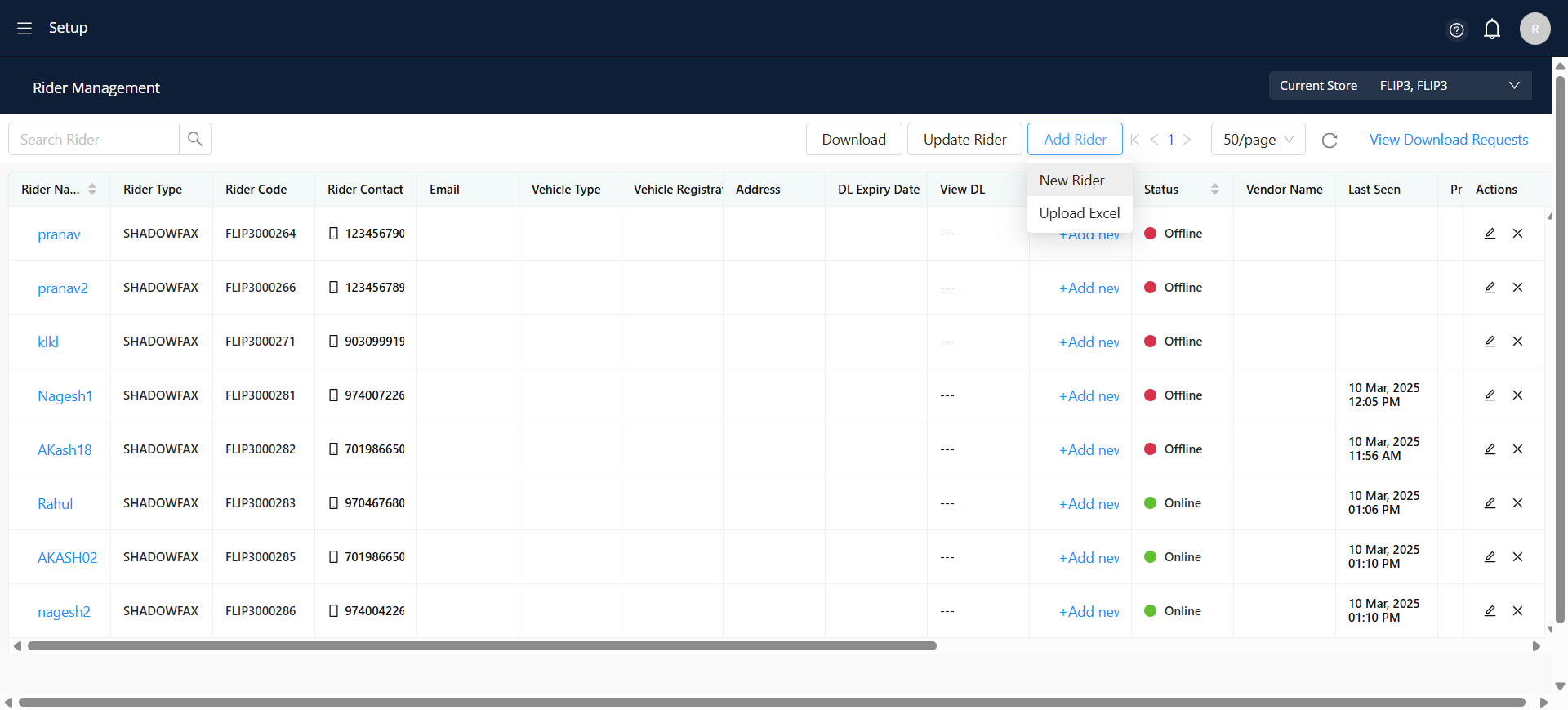 Step #9: To add a rider, please choose either the "New Rider" option or the "Upload Excel" option.
