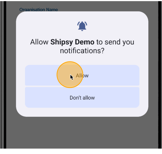 Step #44: Please select 'Allow' to enable notifications.