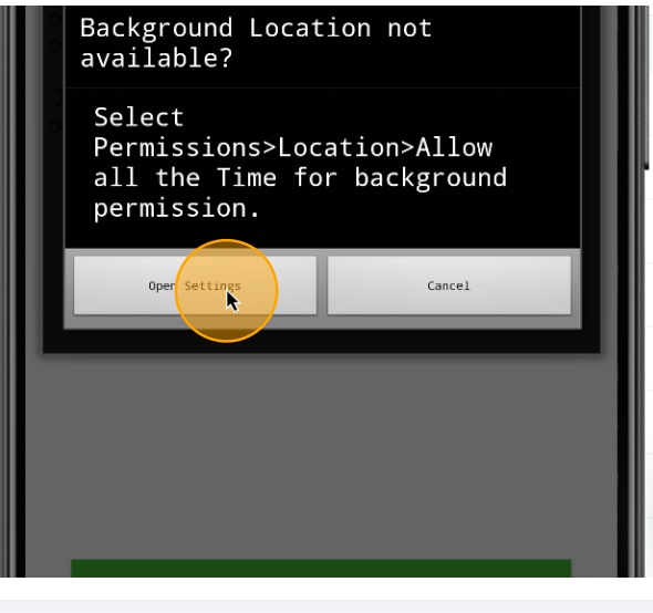 Step #46: To allow the app to operate in the background, please select 'Settings.'