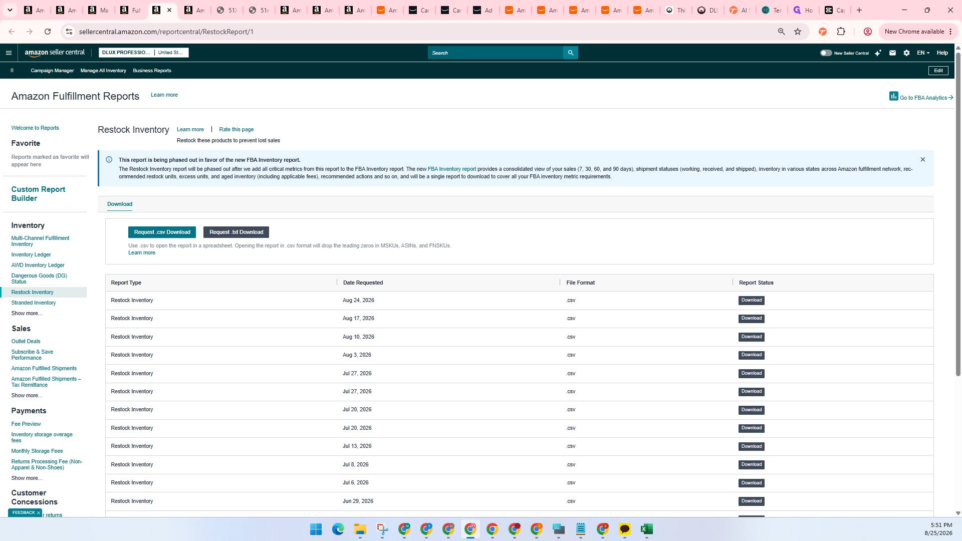 Step #24: Click the Request .csv Download button and download the generated file.