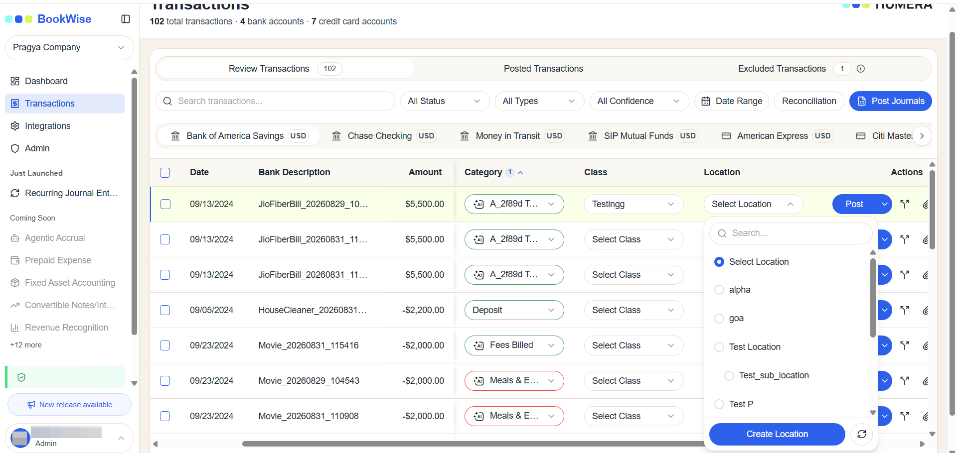 Step #3: If the required location is not available, click Create Location to add a new location.