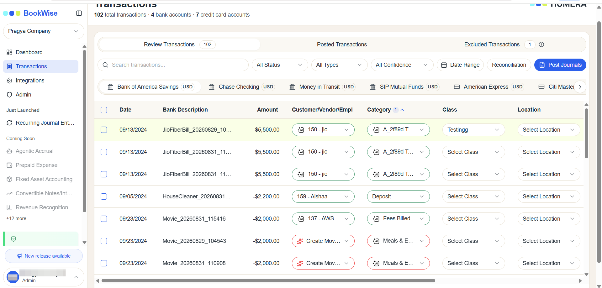 Step #1: Go to the Transactions tab and open the Review Transactions section.