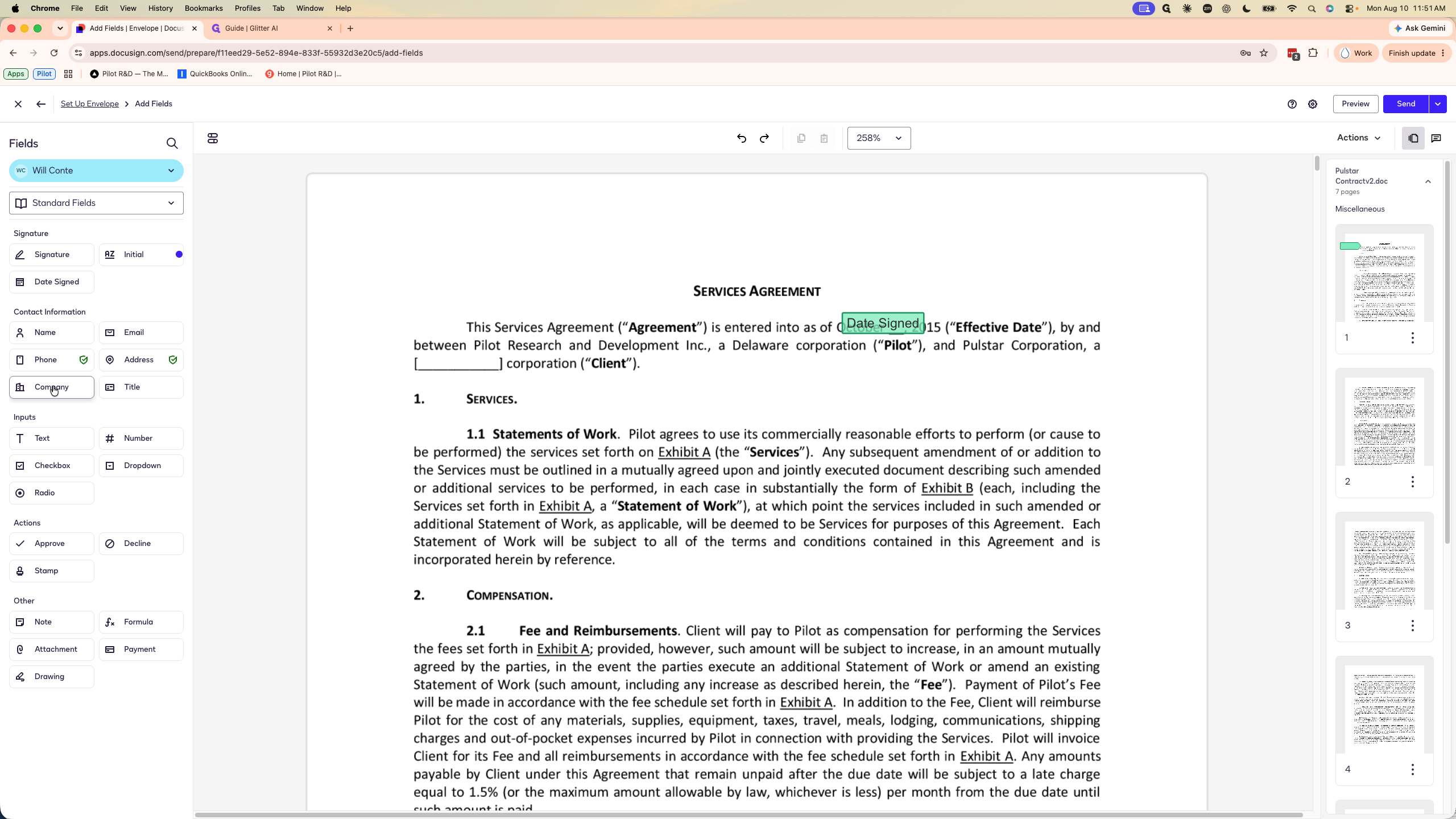 Step #20: Drag the Company field onto the company name line.
