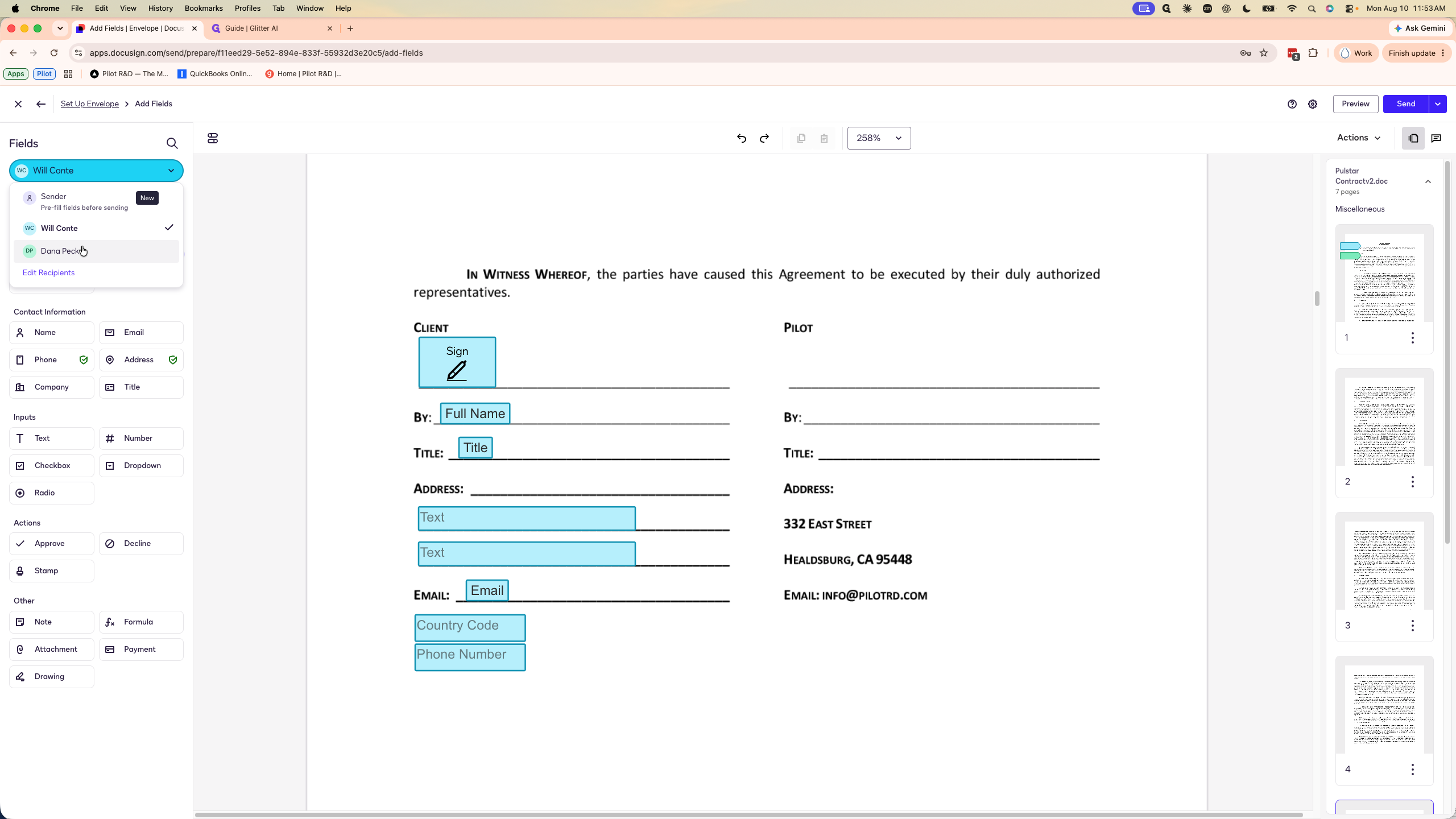 Step #28: Switch the recipient dropdown back to your name.