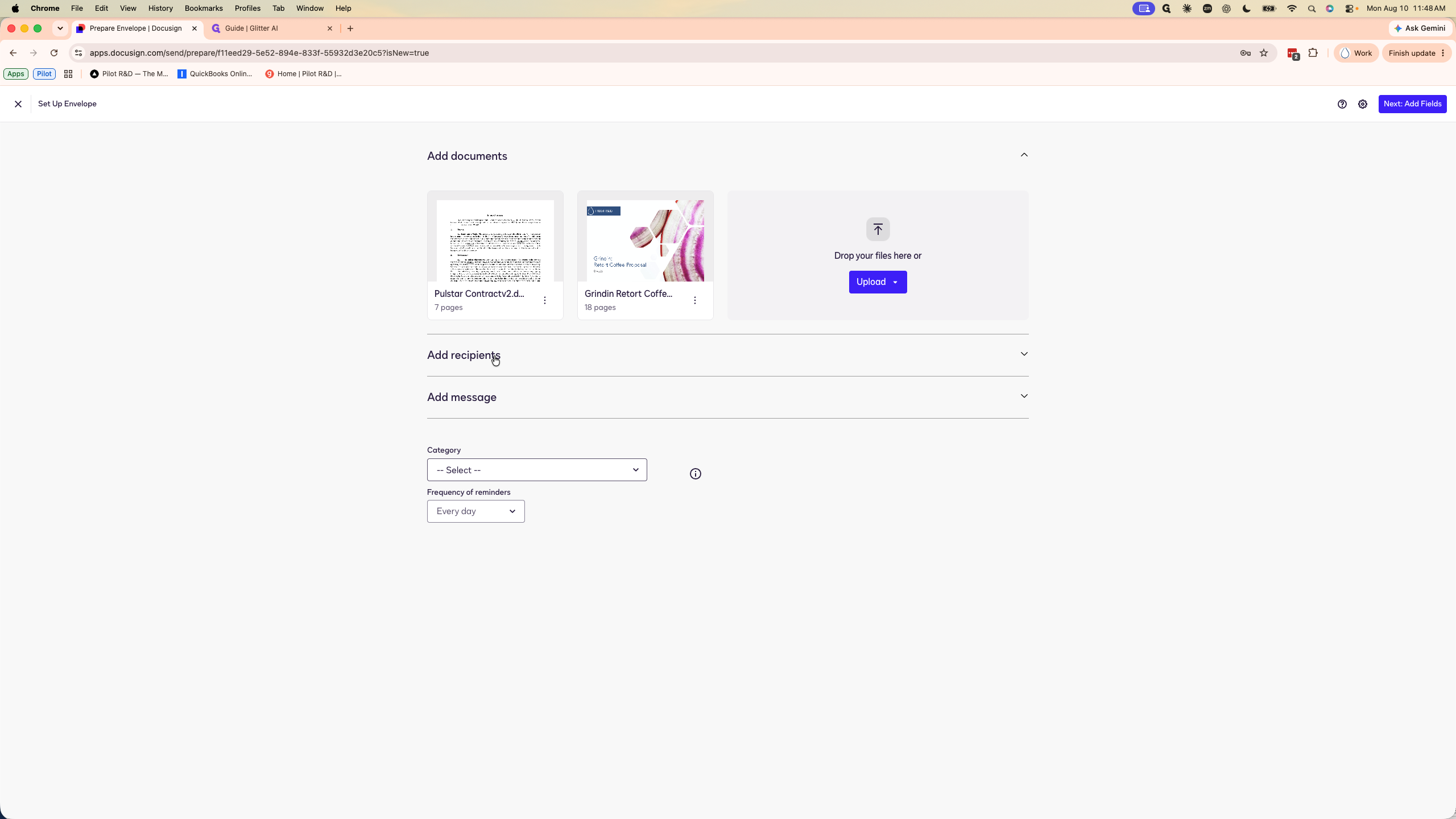 Step #4: Expand the Add recipients section.