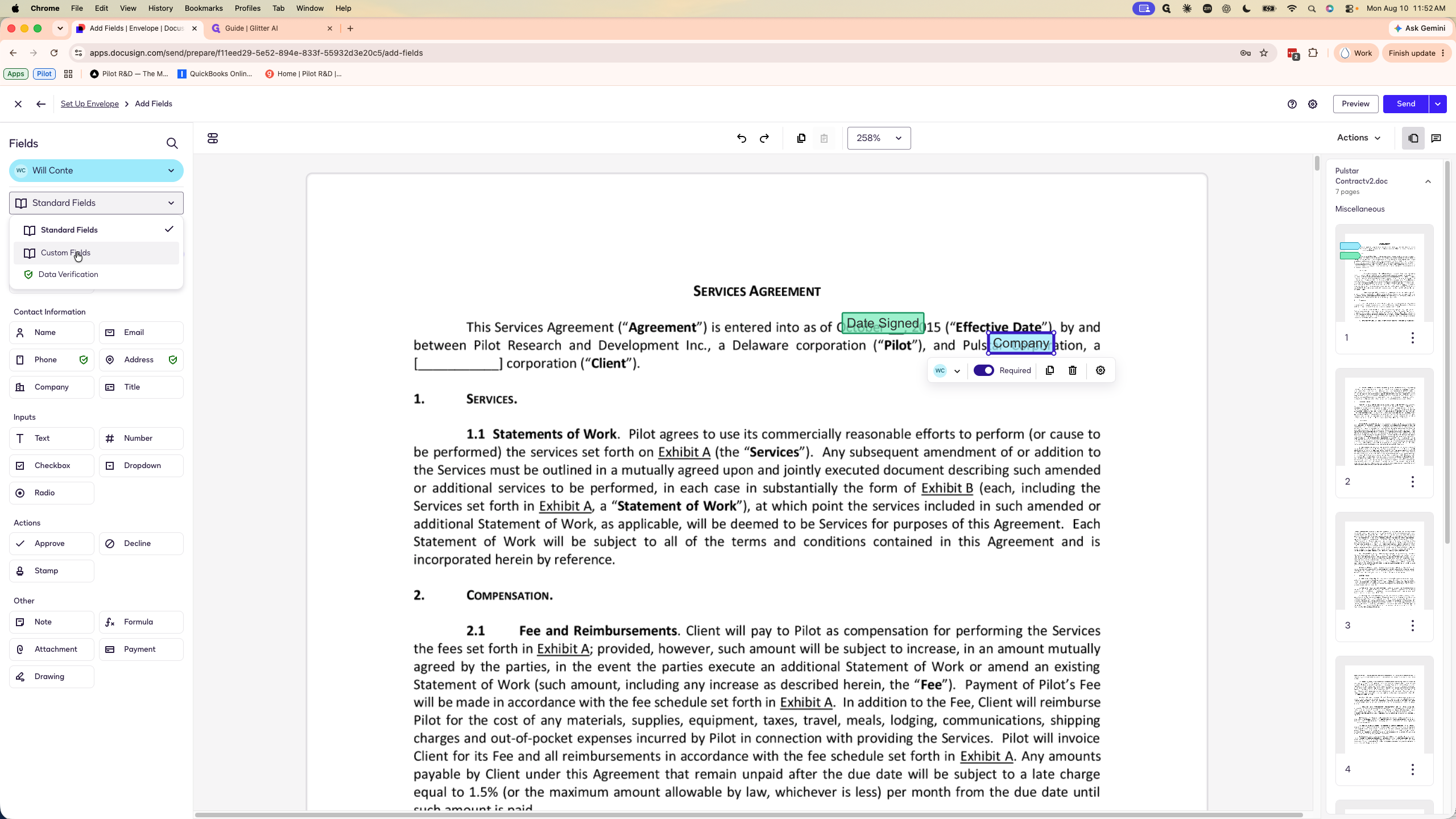 Step #21: Click Custom Fields in the sidebar.