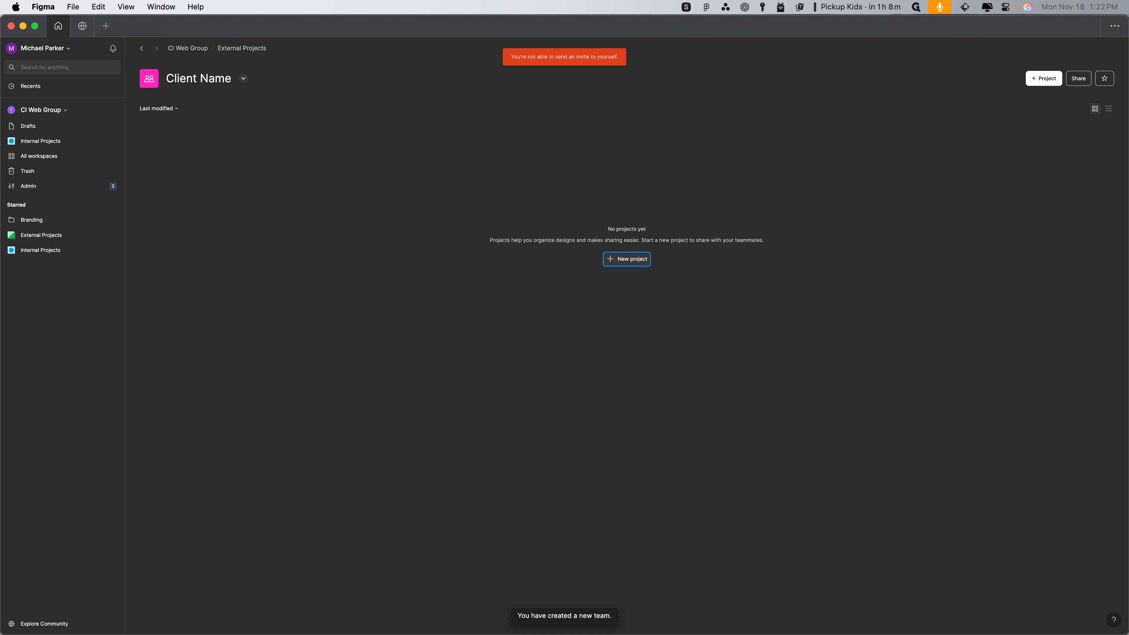 Step #18: Click on "+ New project"