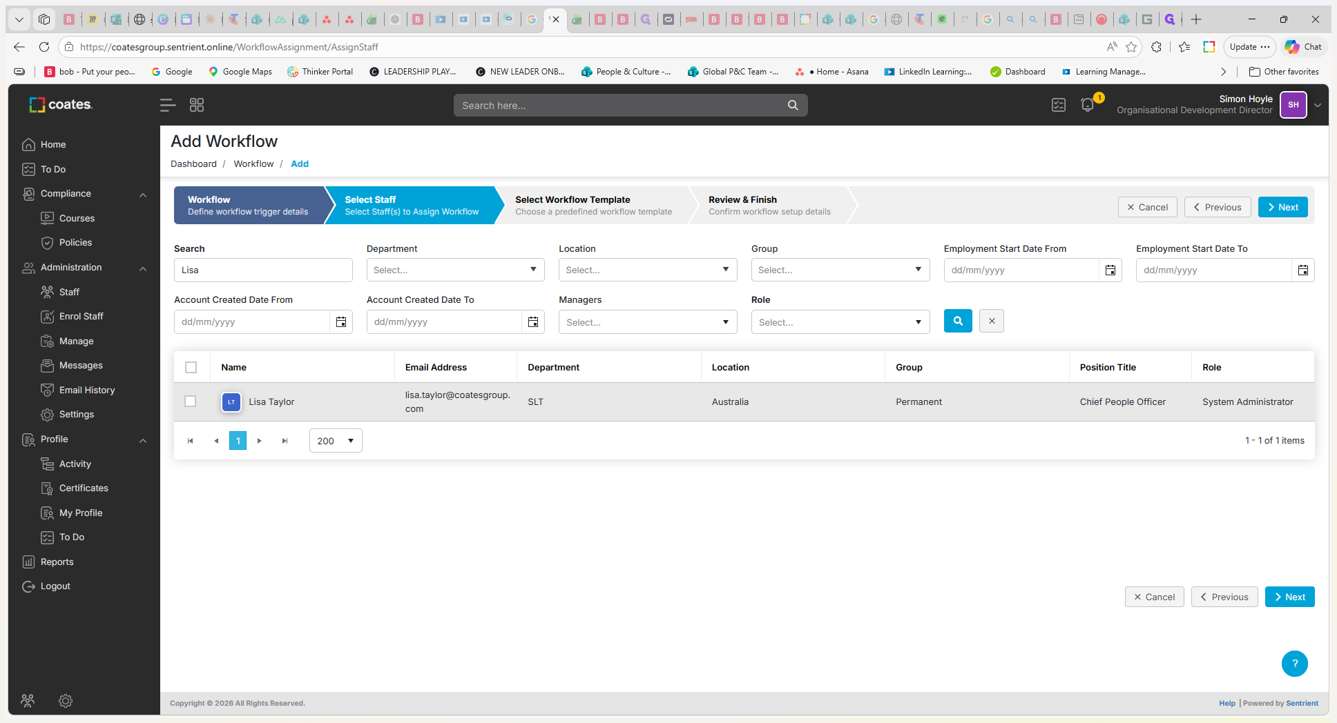 Step #8: Click Next once your staff selection is complete.