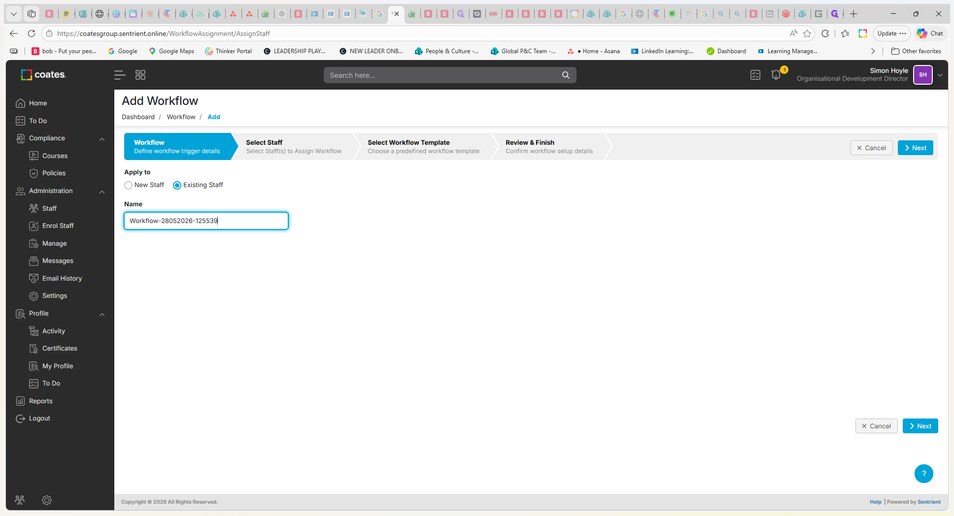 Step #5: Enter a descriptive name for your workflow in the text field.