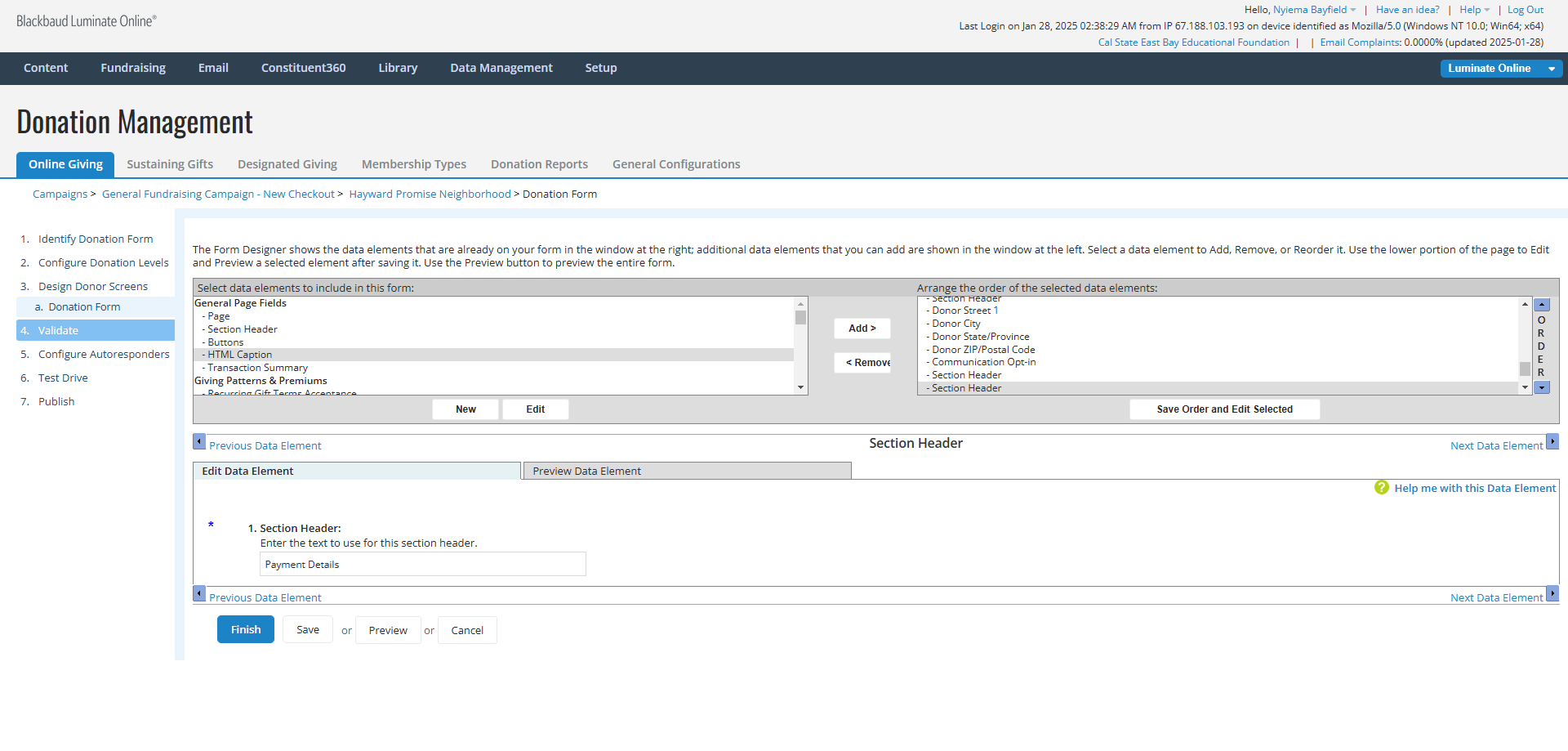 Step #19: Click on 4. Validate