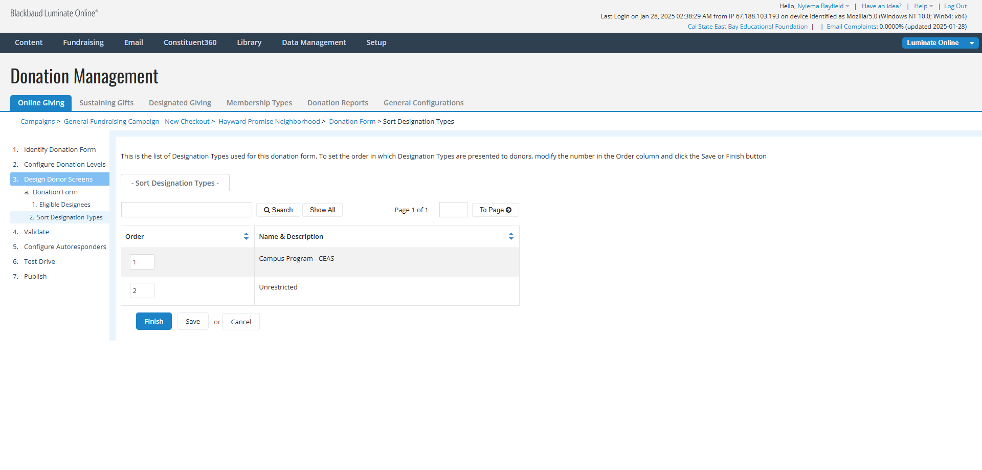 Step #7: Click on Step 3. Design Donor Screens