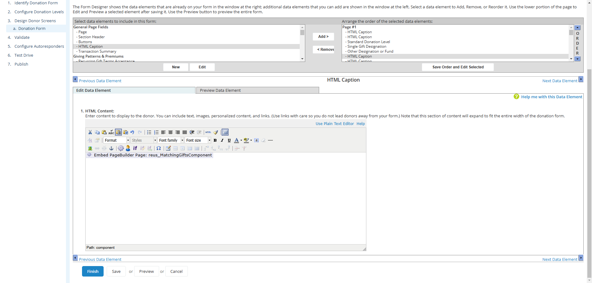 Step #15: The HTML Content editor should now look like this. Click on "Save"